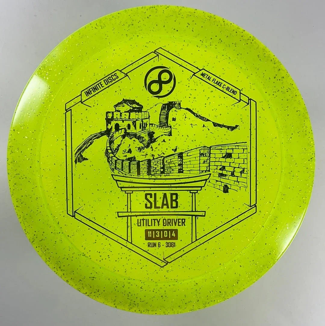 Infinite Discs Slab | Metal Flake C - Blend | Green/Gold 173g Disc Golf