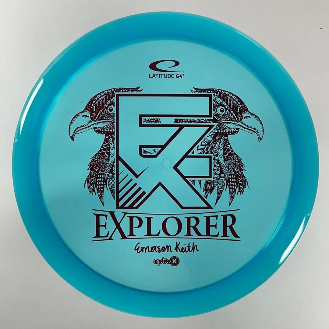 Latitude 64 Explorer | Opto - X | Blue/Red 174g (Emerson Keith) Disc Golf