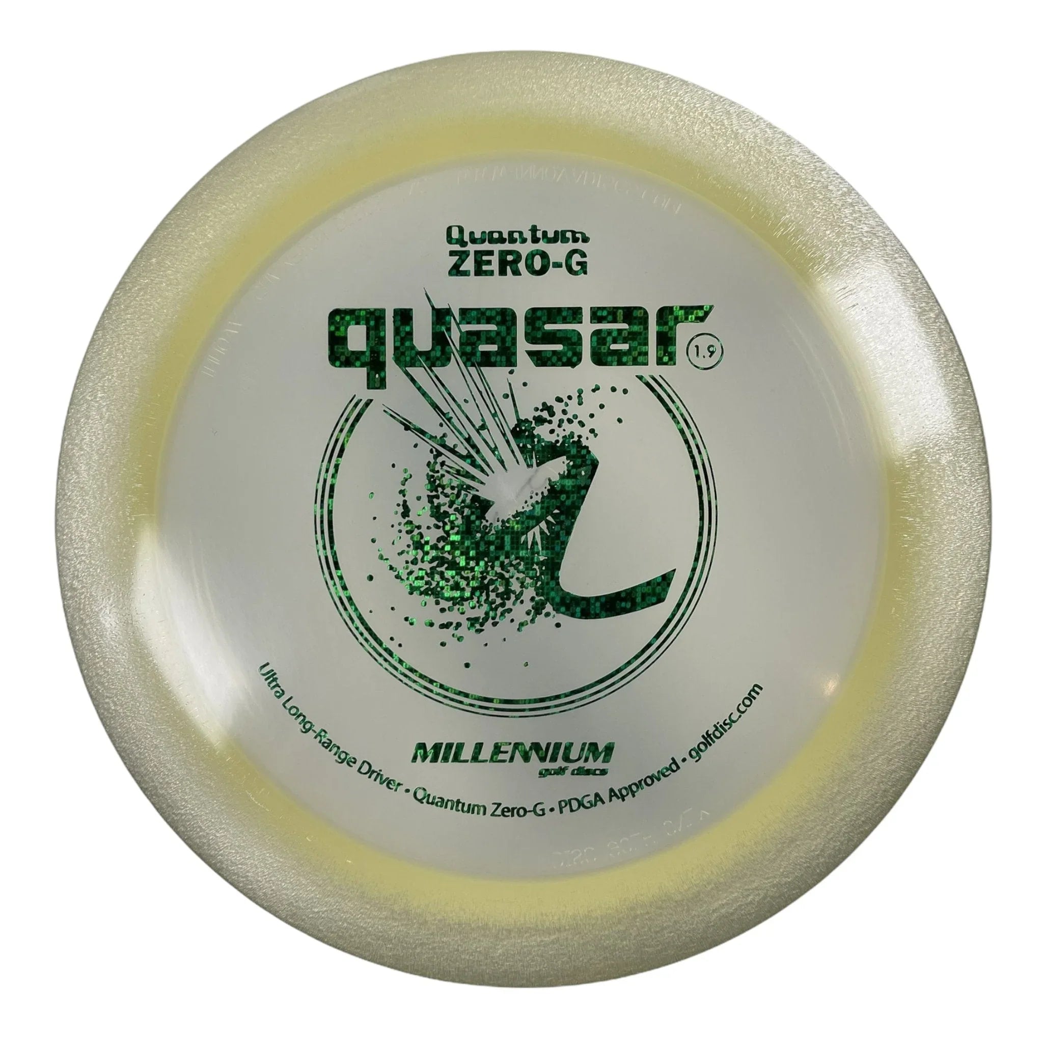 Millennium Golf Discs Quasar | Quantum Zero - G | White/Green 144 - 150g Disc Golf