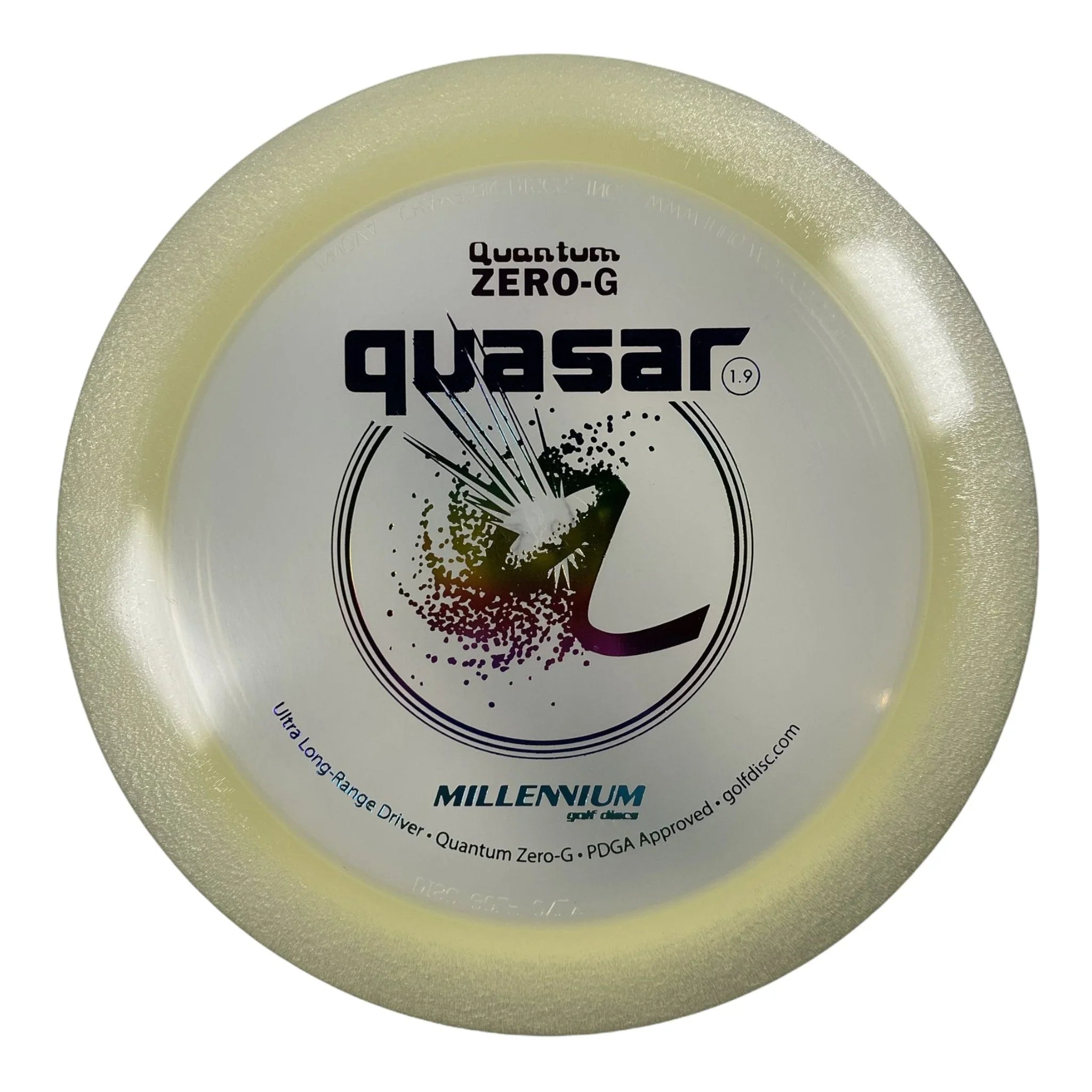 Millennium Golf Discs Quasar | Quantum Zero - G | White/Rainbow 155 - 157g Disc Golf