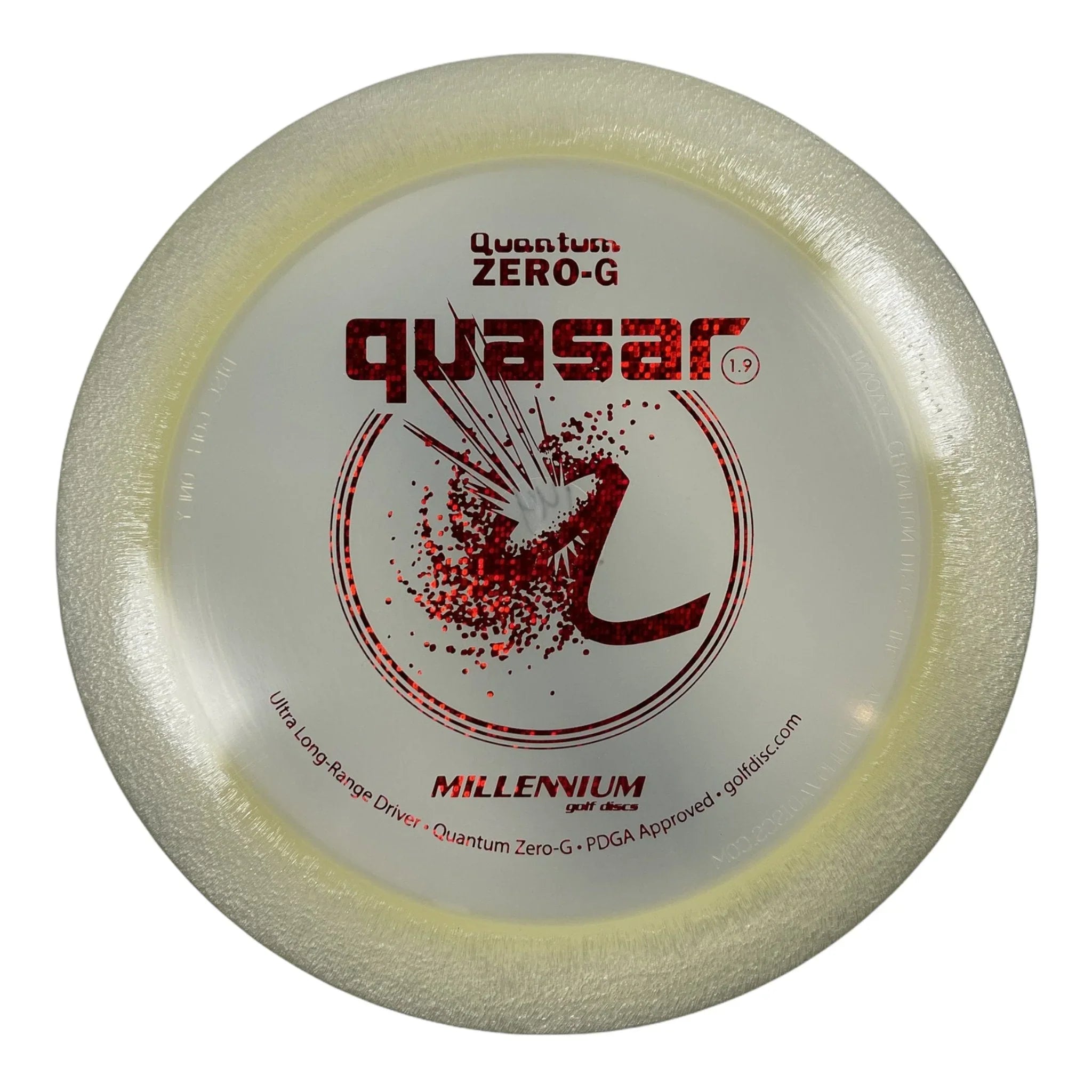 Millennium Golf Discs Quasar | Quantum Zero - G | White/Red 143 - 159g Disc Golf