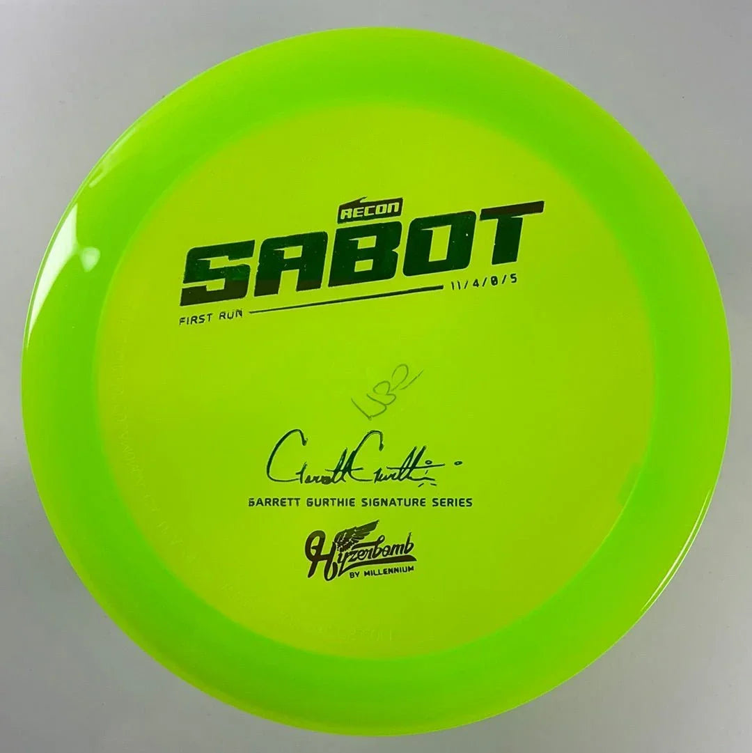 Millennium Golf Discs Sabot | Recon | Green/Rasta 173g Disc Golf