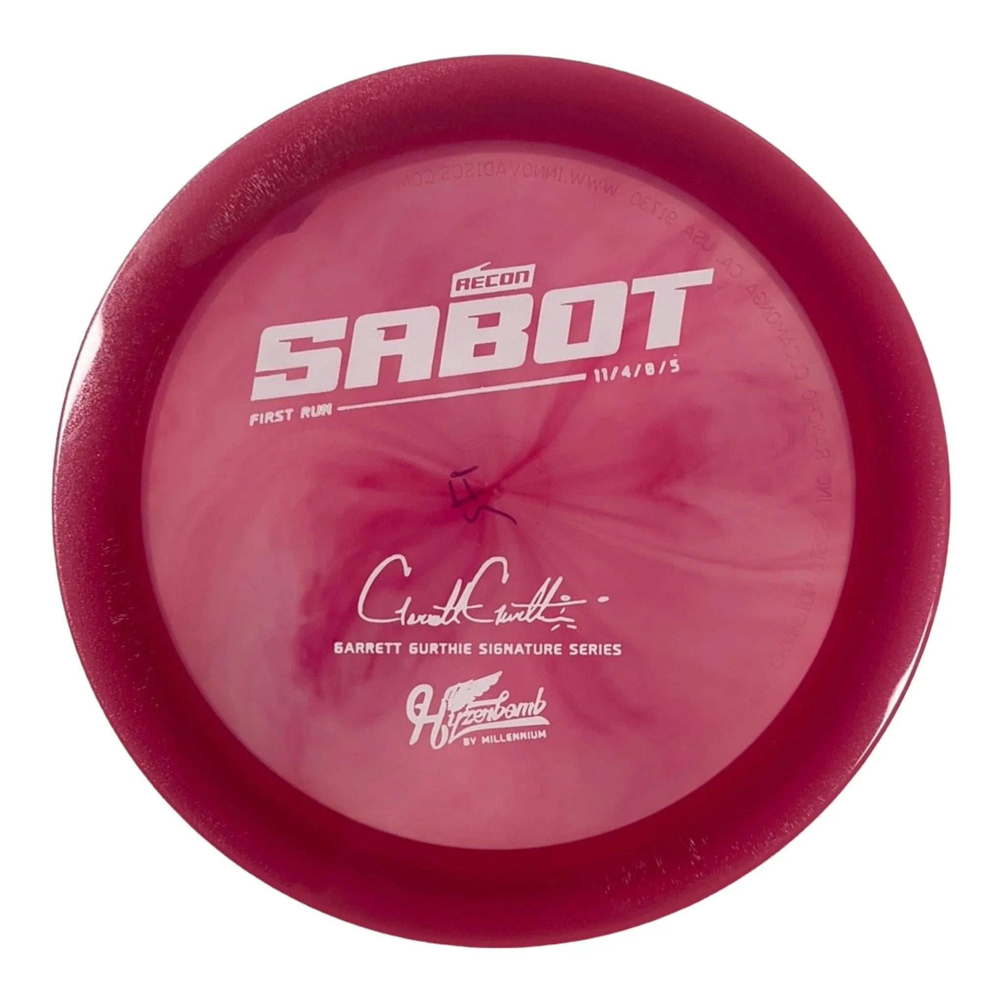 Millennium Golf Discs Sabot | Recon | Pink/White 172g (First Run - Garrett Gurthie) Disc Golf