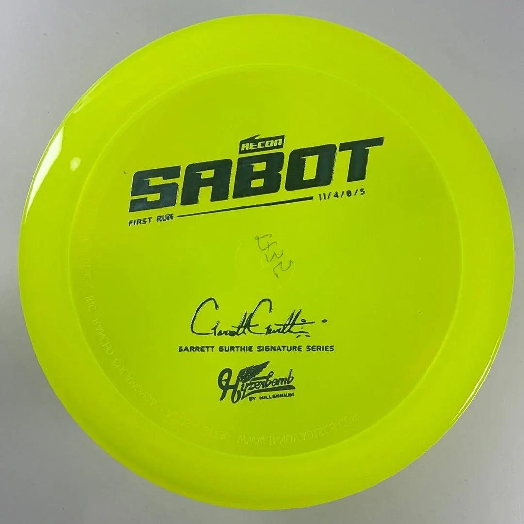 Millennium Golf Discs Sabot | Recon | Yellow/Silver 173g Disc Golf