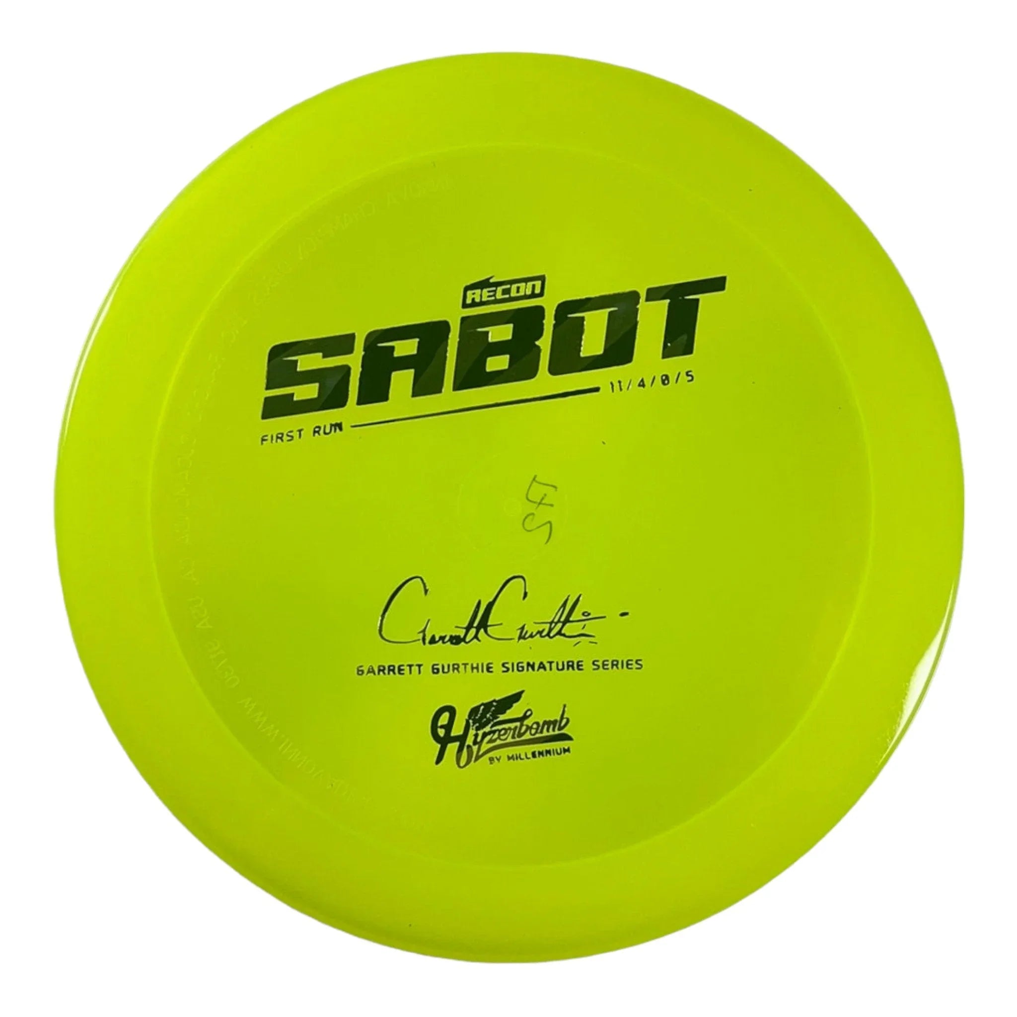 Millennium Golf Discs Sabot | Recon | Yellow/Stripes 172g (First Run - Garrett Gurthie) Disc Golf