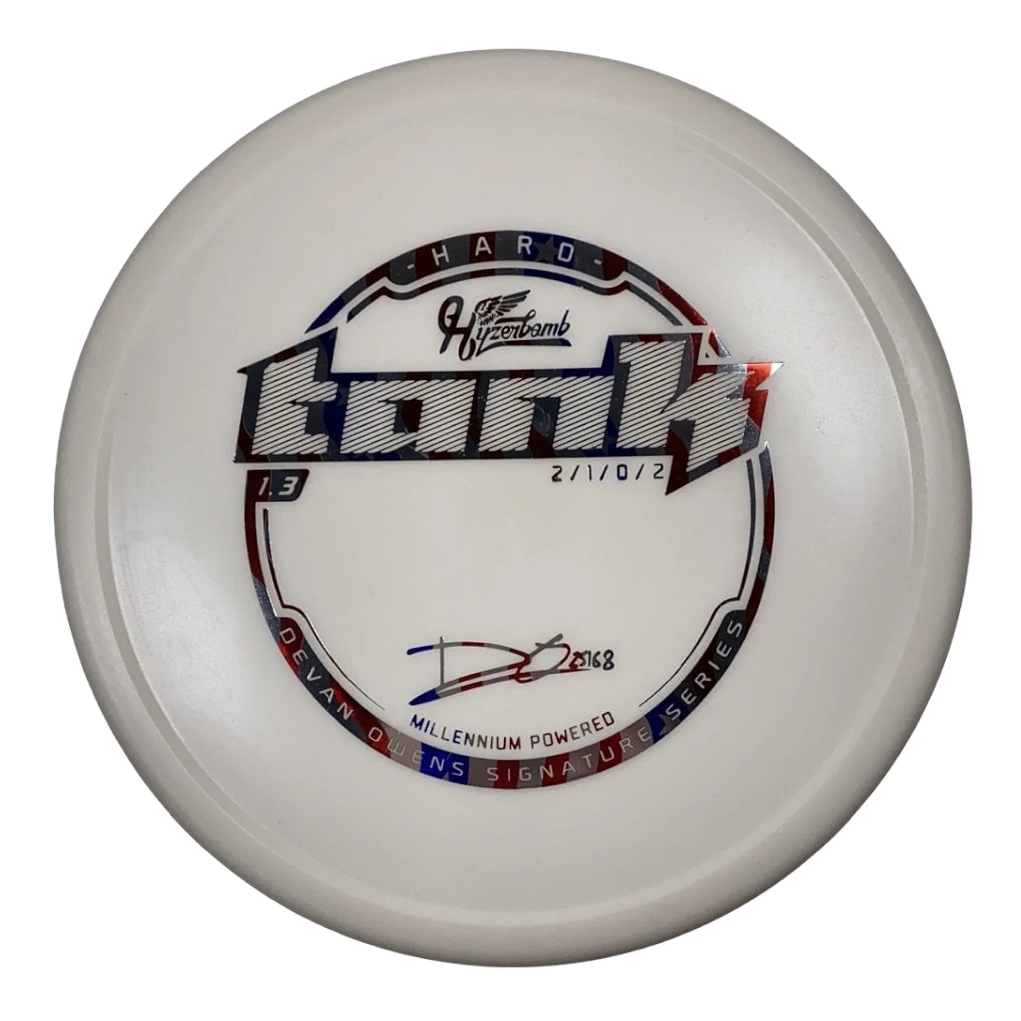 Millennium Golf Discs Tank | Base Hard | White/USA 159g (Devan Owens) Disc Golf