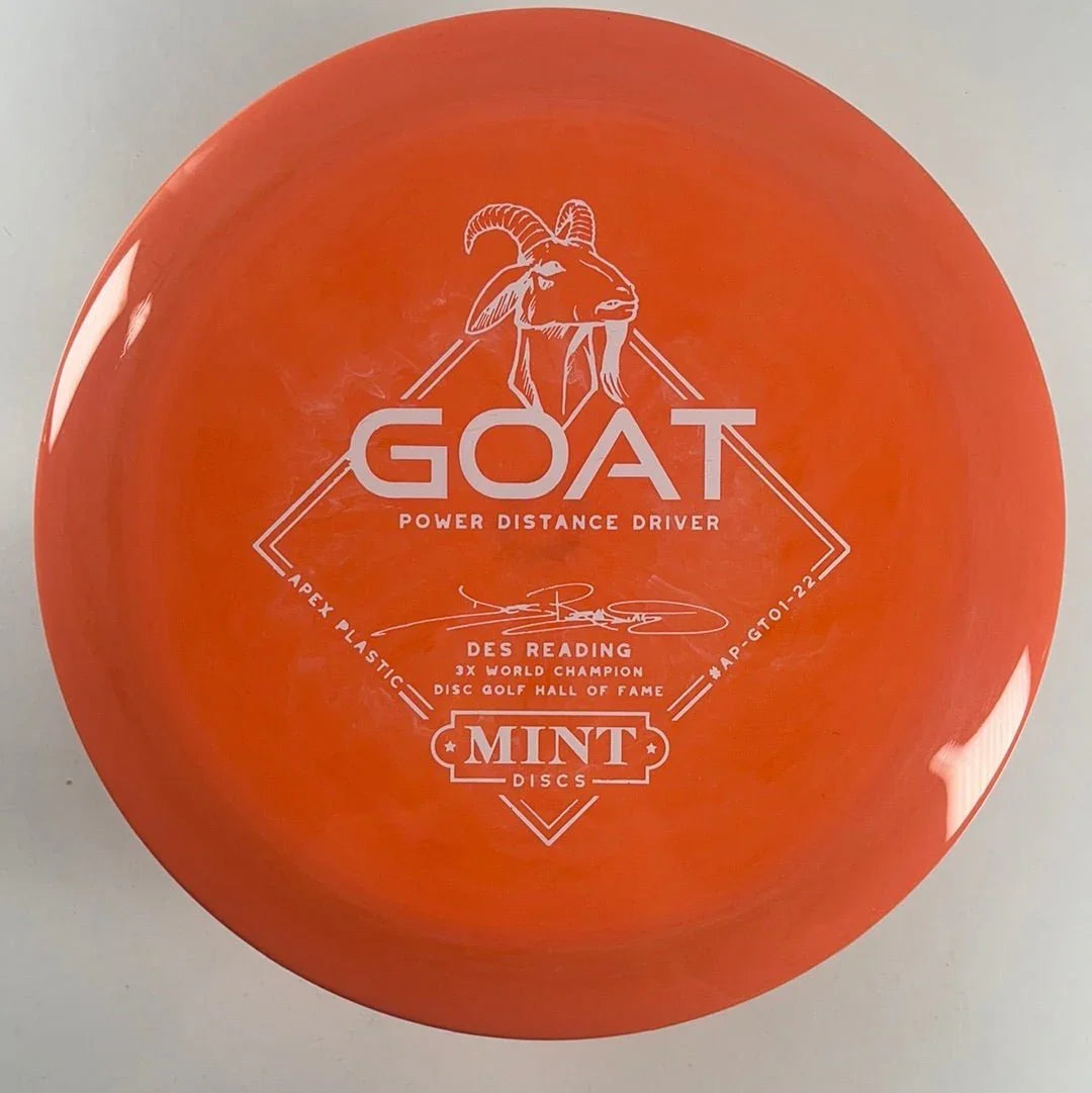Mint Discs Goat | Apex | Orange/White 175g (First Run - Des Reading) Disc Golf