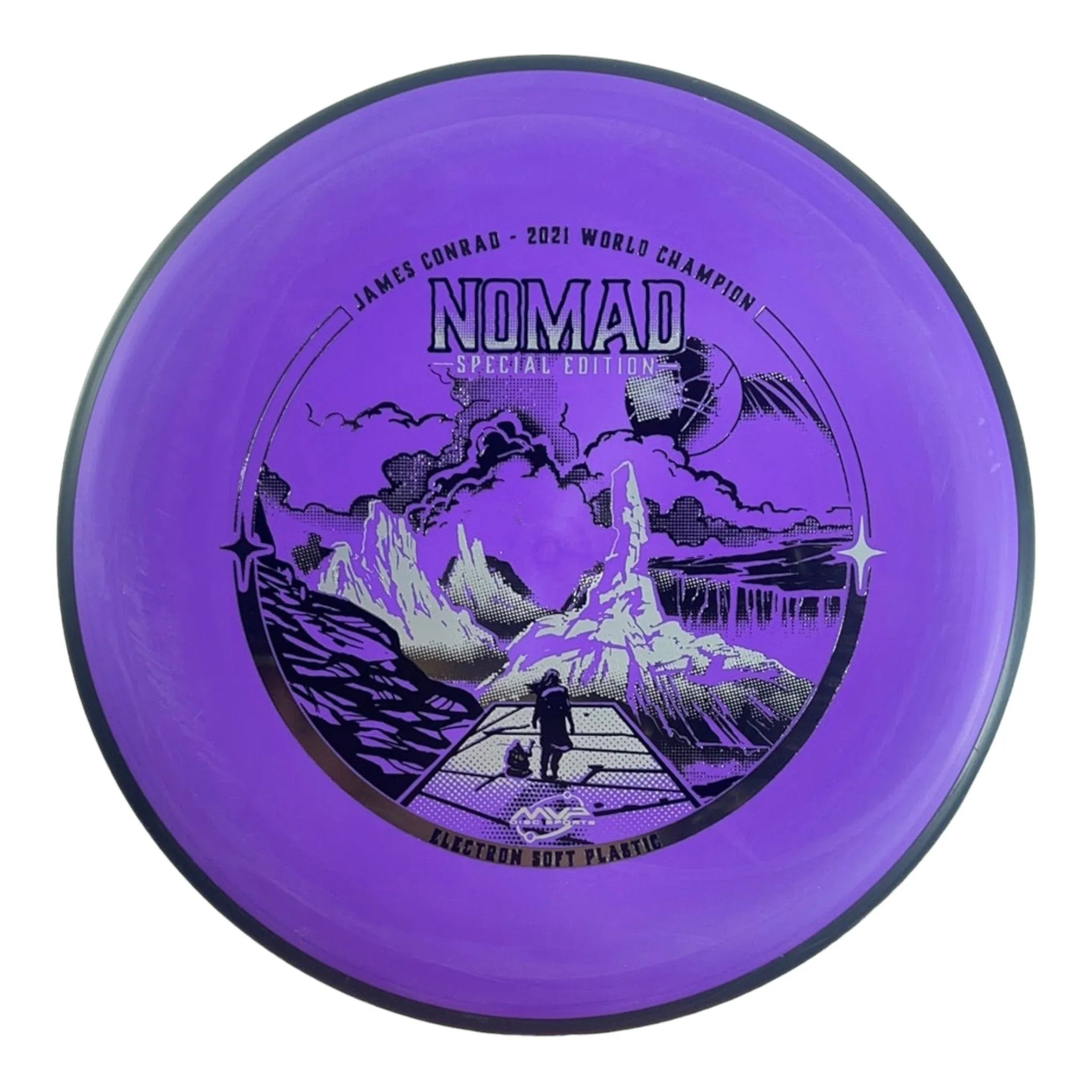 MVP Disc Sports Nomad | Electron Soft | Purple/Silver 172 - 175g (James Conrad) Disc Golf