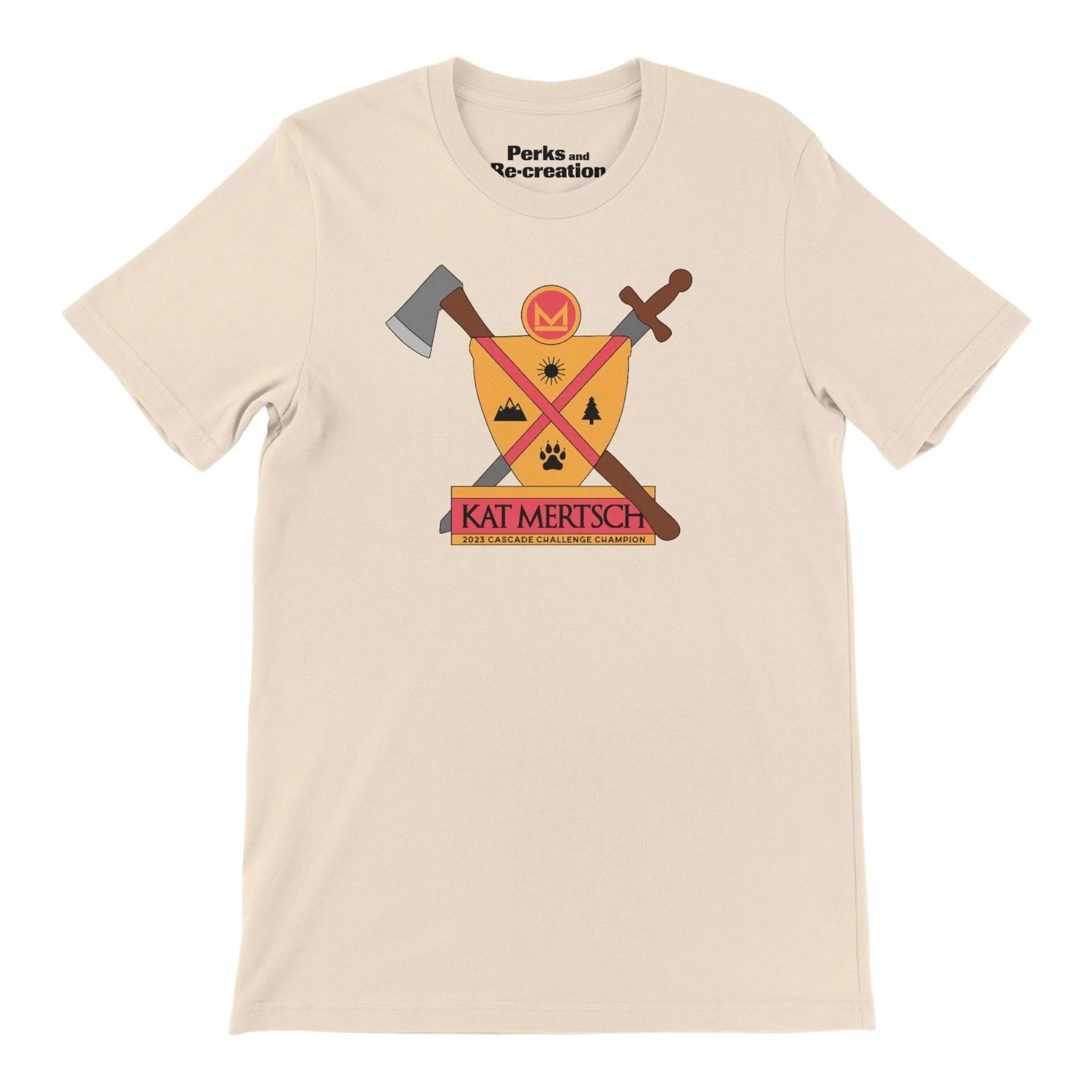 Perks and Re - creation Kat Mertsch 2023 Cascade Challenge Champion Commemorative Tee Disc Golf
