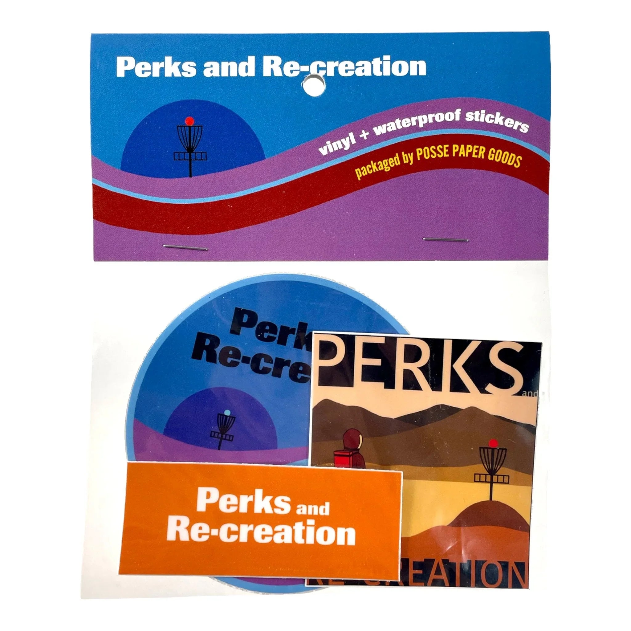 Perks and Re - creation Night Sticker Pack Disc Golf