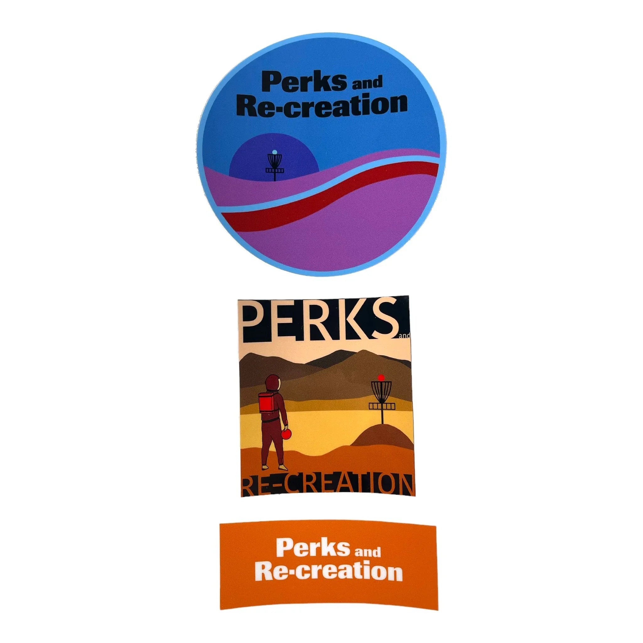 Perks and Re - creation Night Sticker Pack Disc Golf