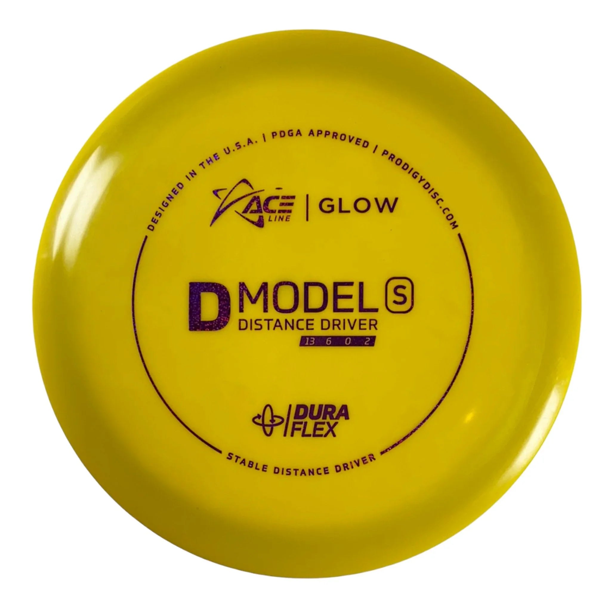 Prodigy Disc D Model S | Dura Flex Glow | Yellow/Purple 174g Disc Golf