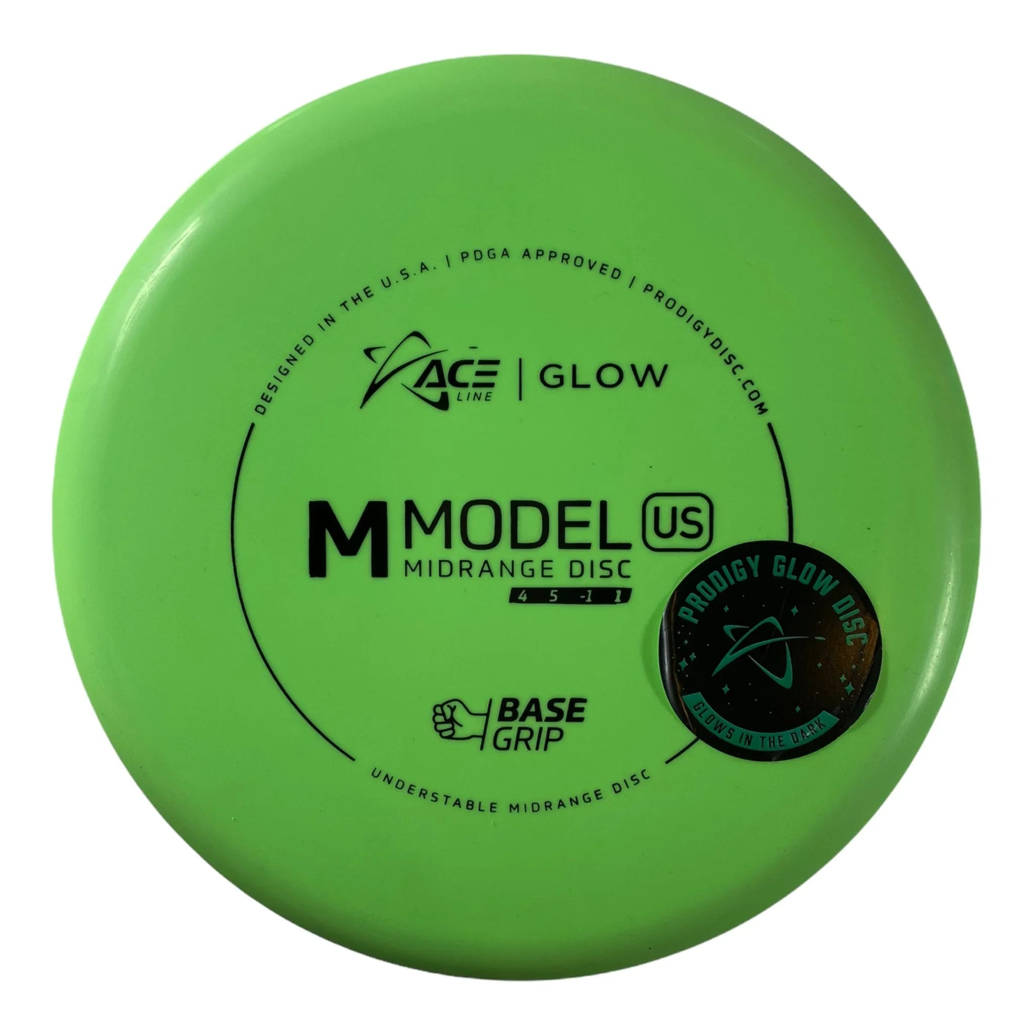 Prodigy Disc M Model US Glow | Base Grip Glow | Green/Black 180g Disc Golf