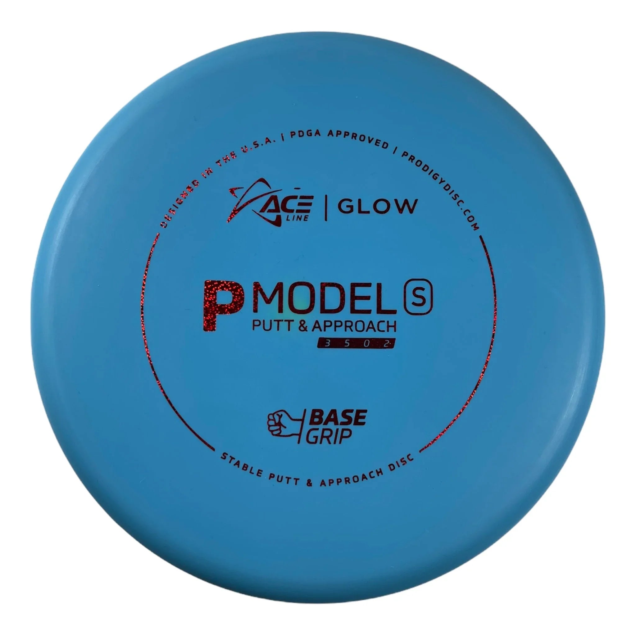 Prodigy Disc P Model S | Base Grip Glow | Blue/Red 173 - 174g Disc Golf