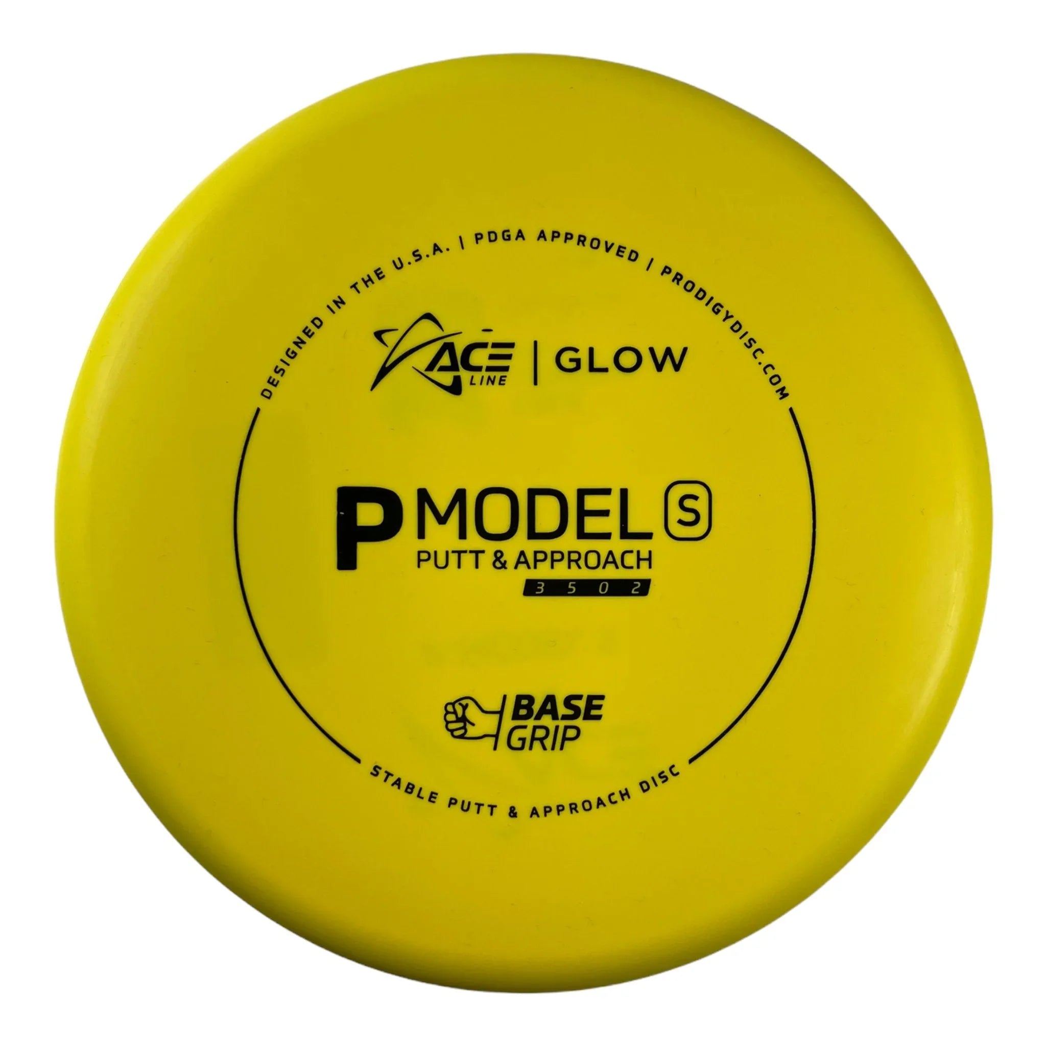 Prodigy Disc P Model S | Base Grip Glow | Yellow/Black 173 - 174g Disc Golf