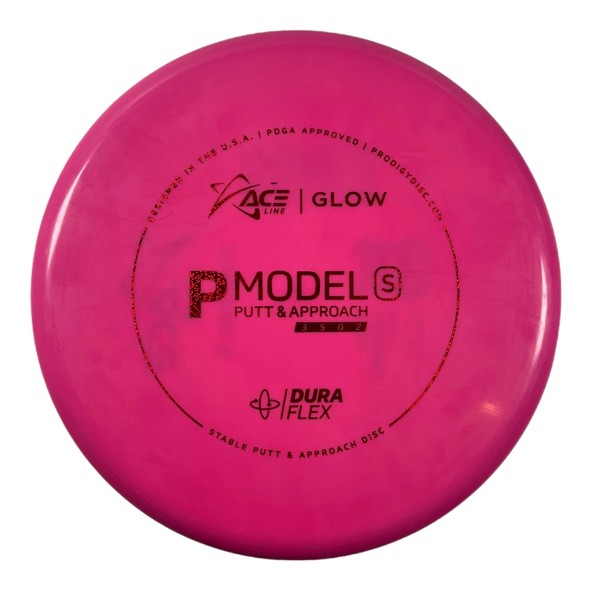 Prodigy Disc P Model S | Dura Flex Glow | Pink/Red 174g Disc Golf