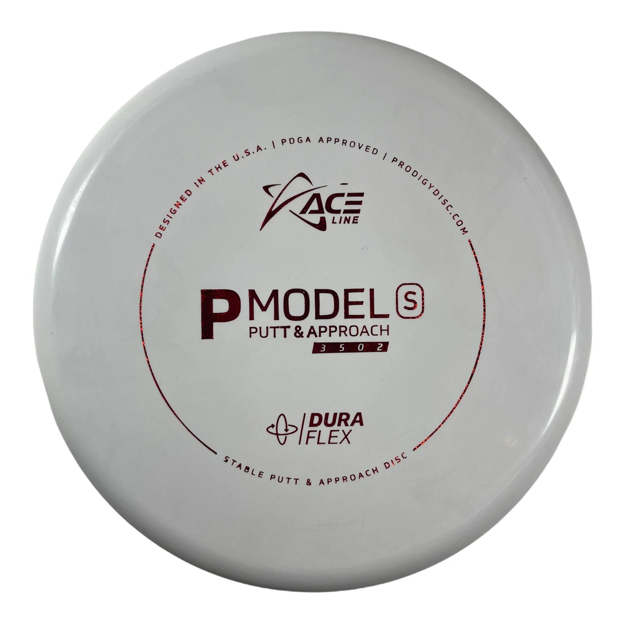 Prodigy Disc P Model S | Dura Flex | White/Red 174 - 175g Disc Golf