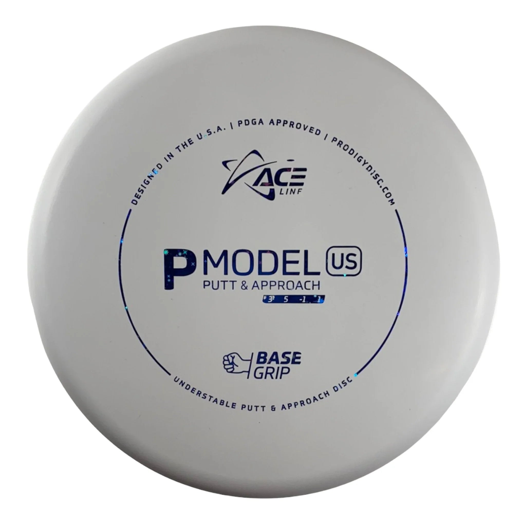 Prodigy Disc P Model US | Base Grip | White/Blue Disc Golf