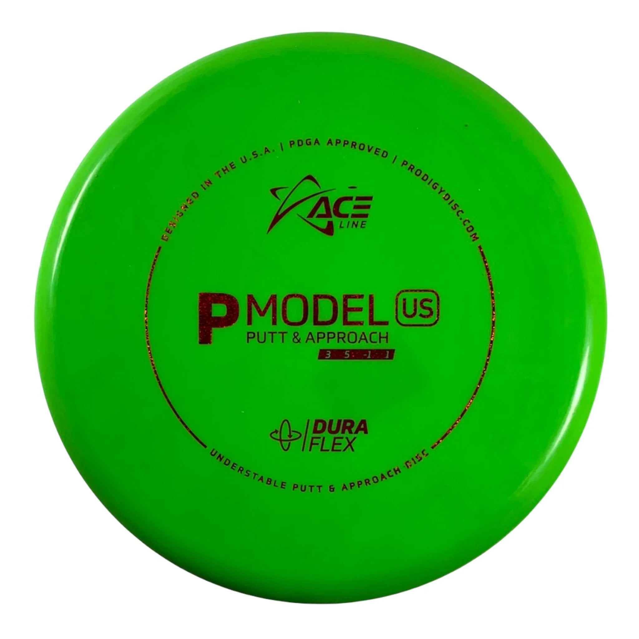 Prodigy Disc P Model US | Dura Flex Glow | Green/Red 173g Disc Golf