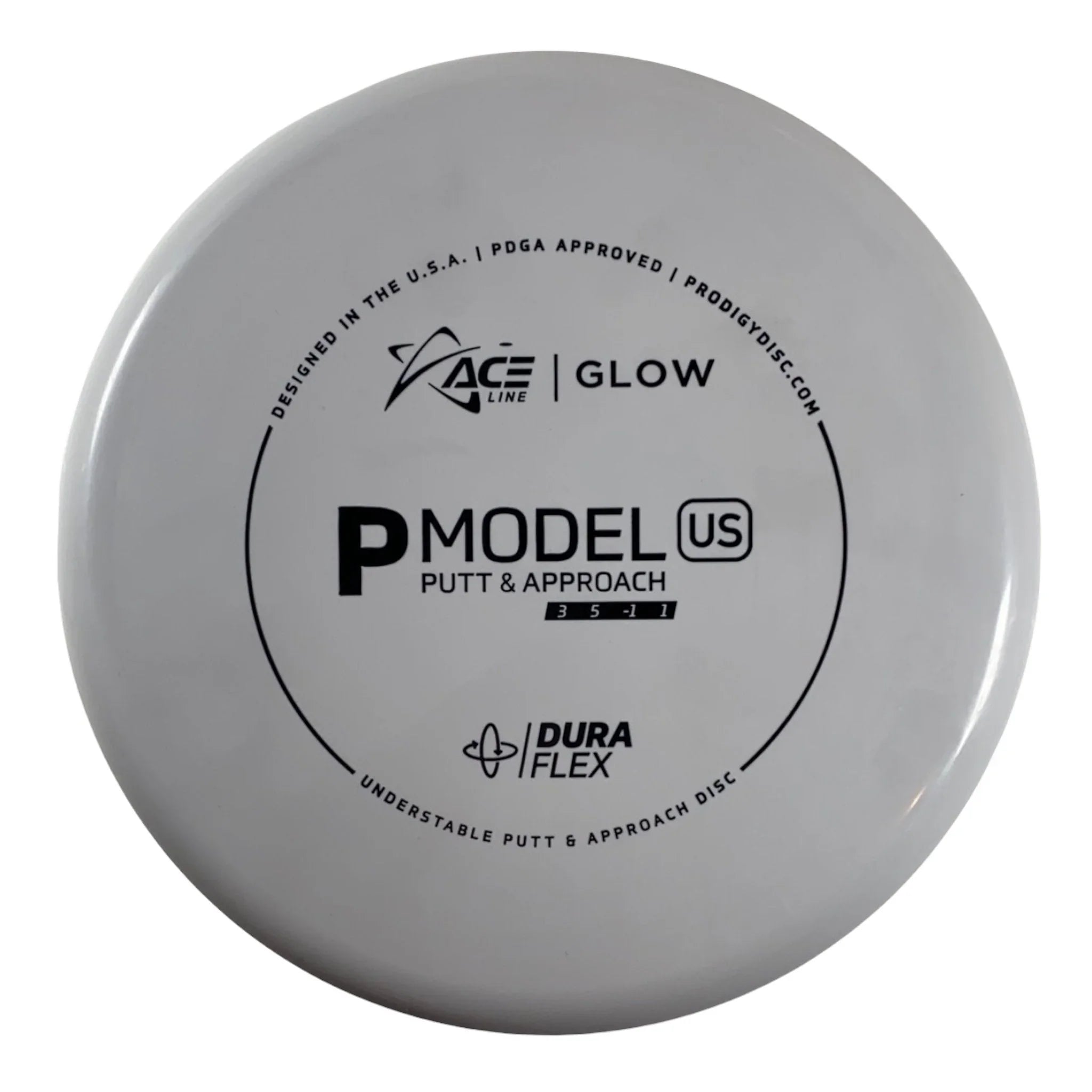Prodigy Disc P Model US | Dura Flex Glow | Grey/Black 174 - 175g Disc Golf