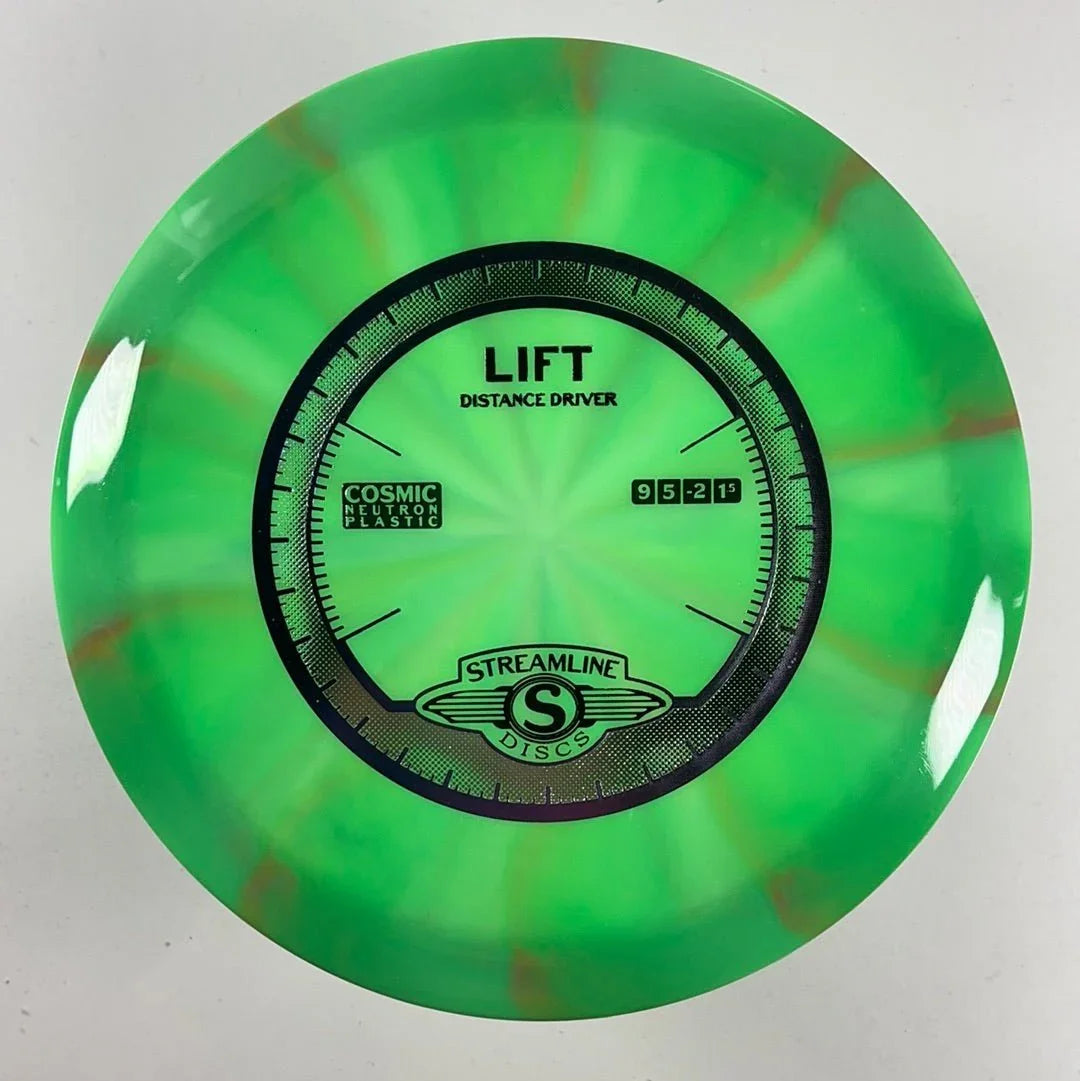 Streamline Discs Lift | Cosmic Neutron | Green/Purple 175g Disc Golf