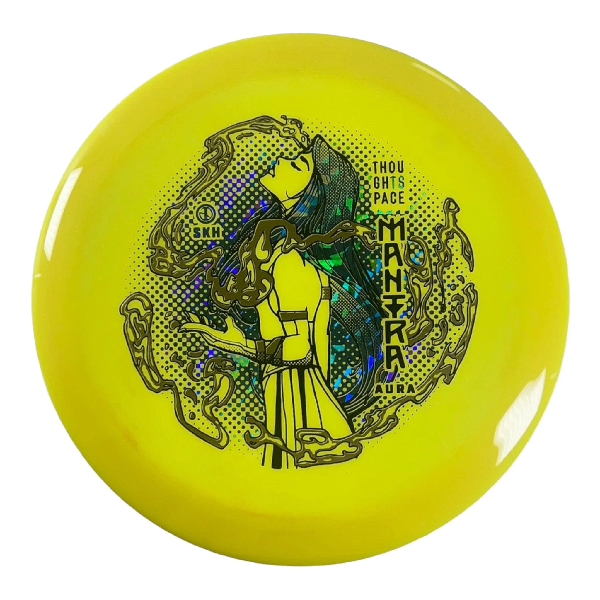 Thought Space Athletics Mantra | Aura | Yellow/Blue Holo 174g Disc Golf