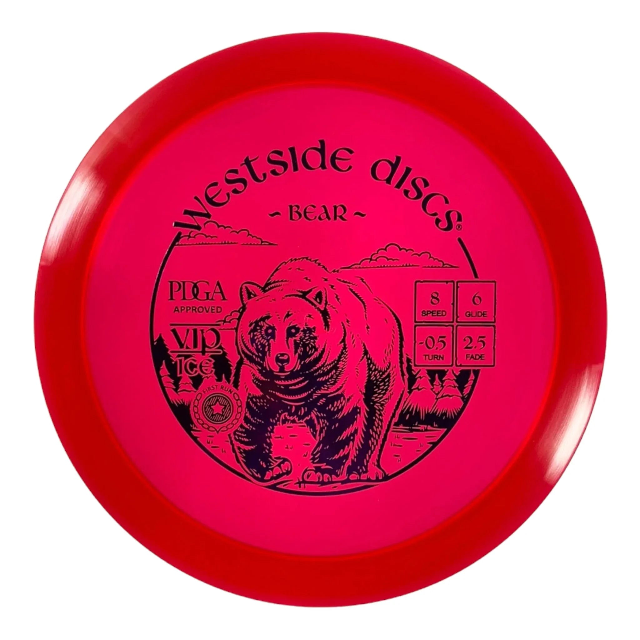Westside Discs Bear | VIP Ice | Red/Purple 174g Disc Golf