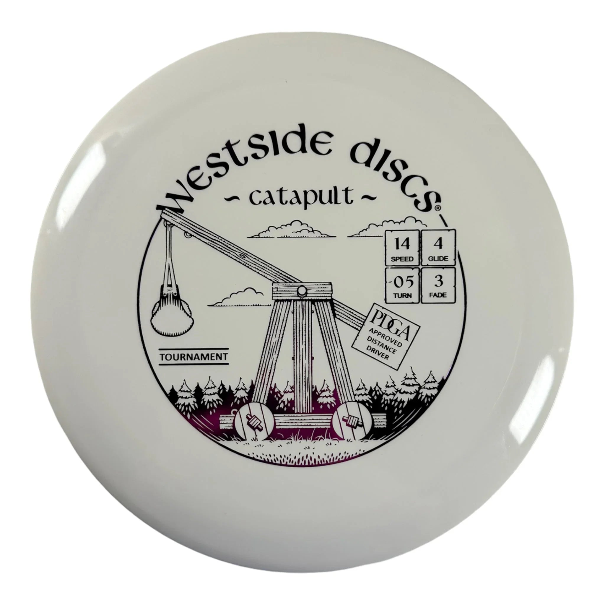 Westside Discs Catapult | Tournament | White/Purple 173g Disc Golf