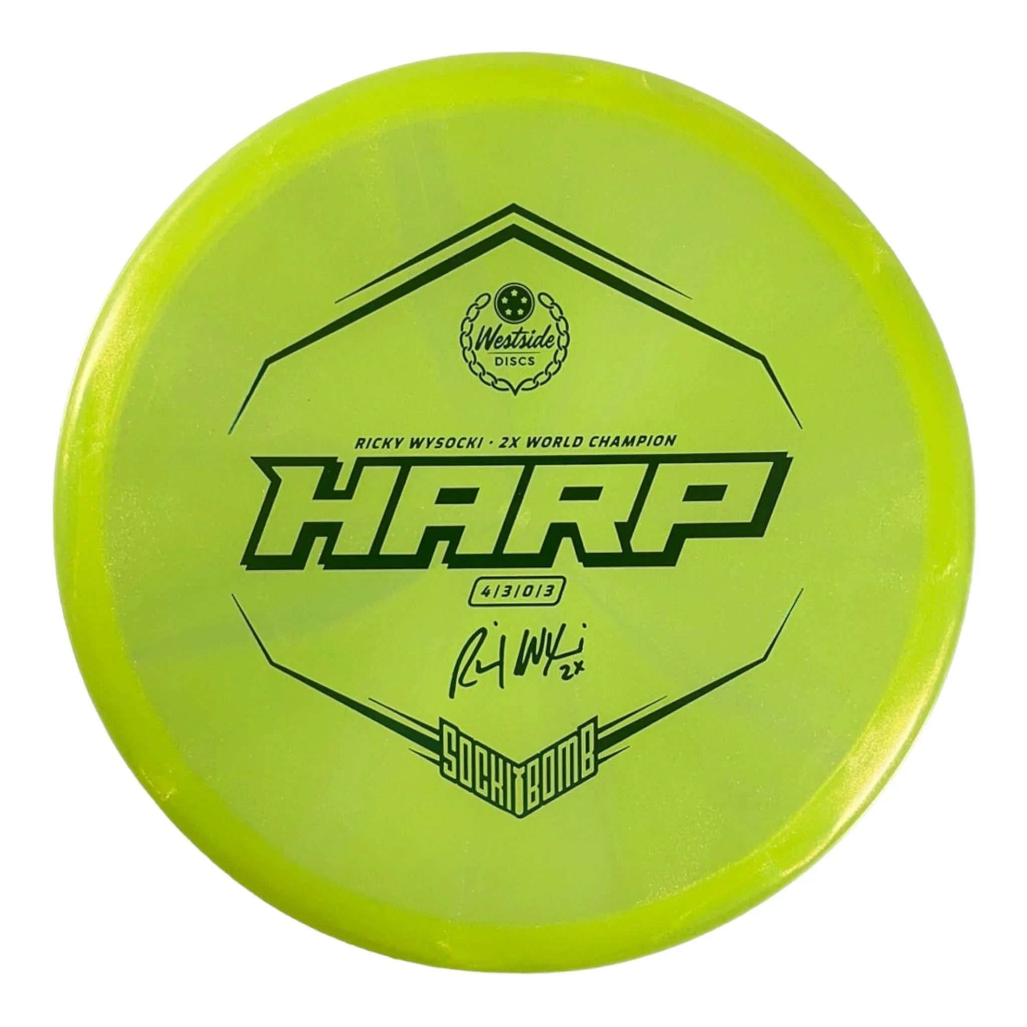 Westside Discs Harp | VIP - Ice Glimmer | Yellow/Blue 174 - 176g (Ricky Wysocki) Disc Golf