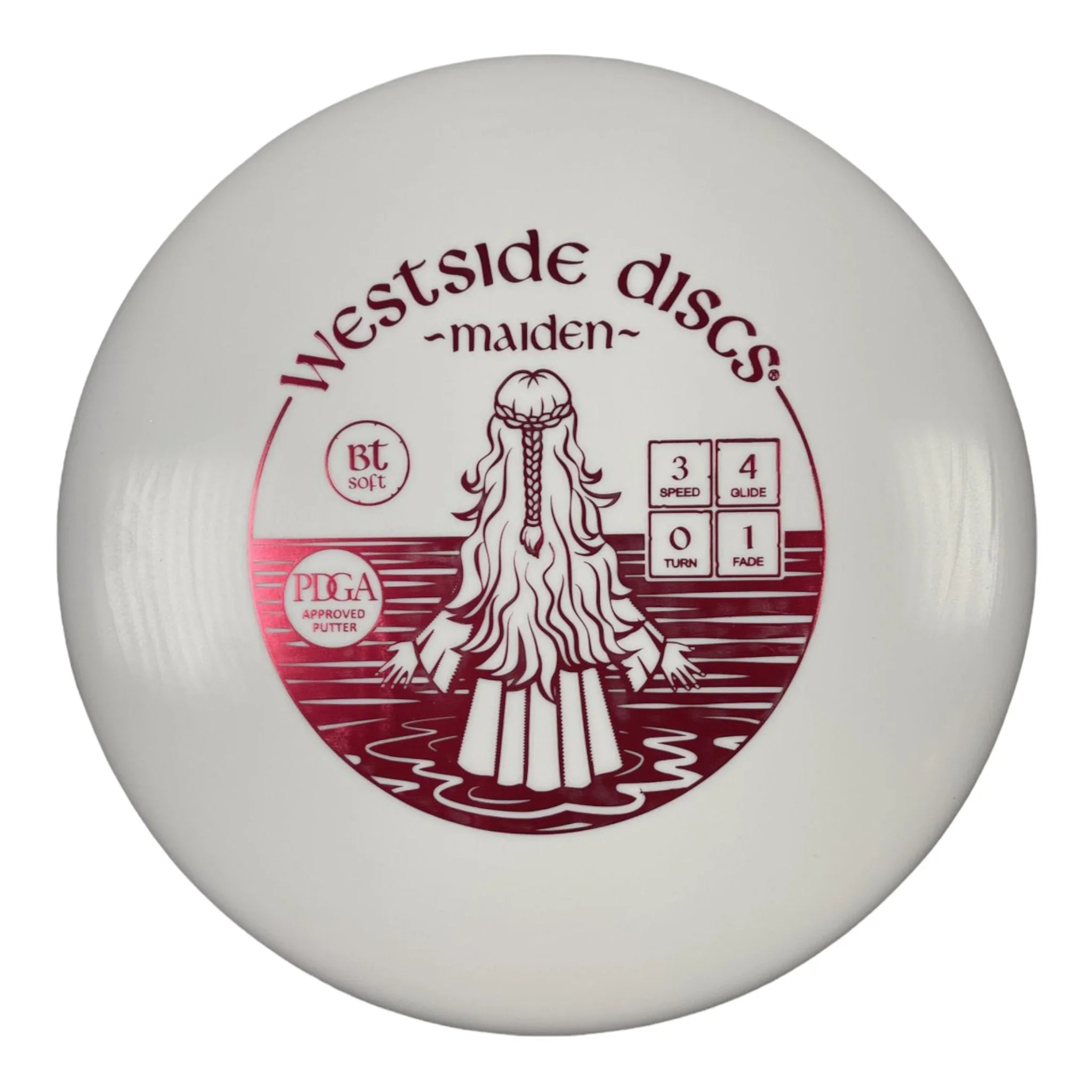 Westside Discs Maiden | BT Soft | White/Red 174 - 176g Disc Golf