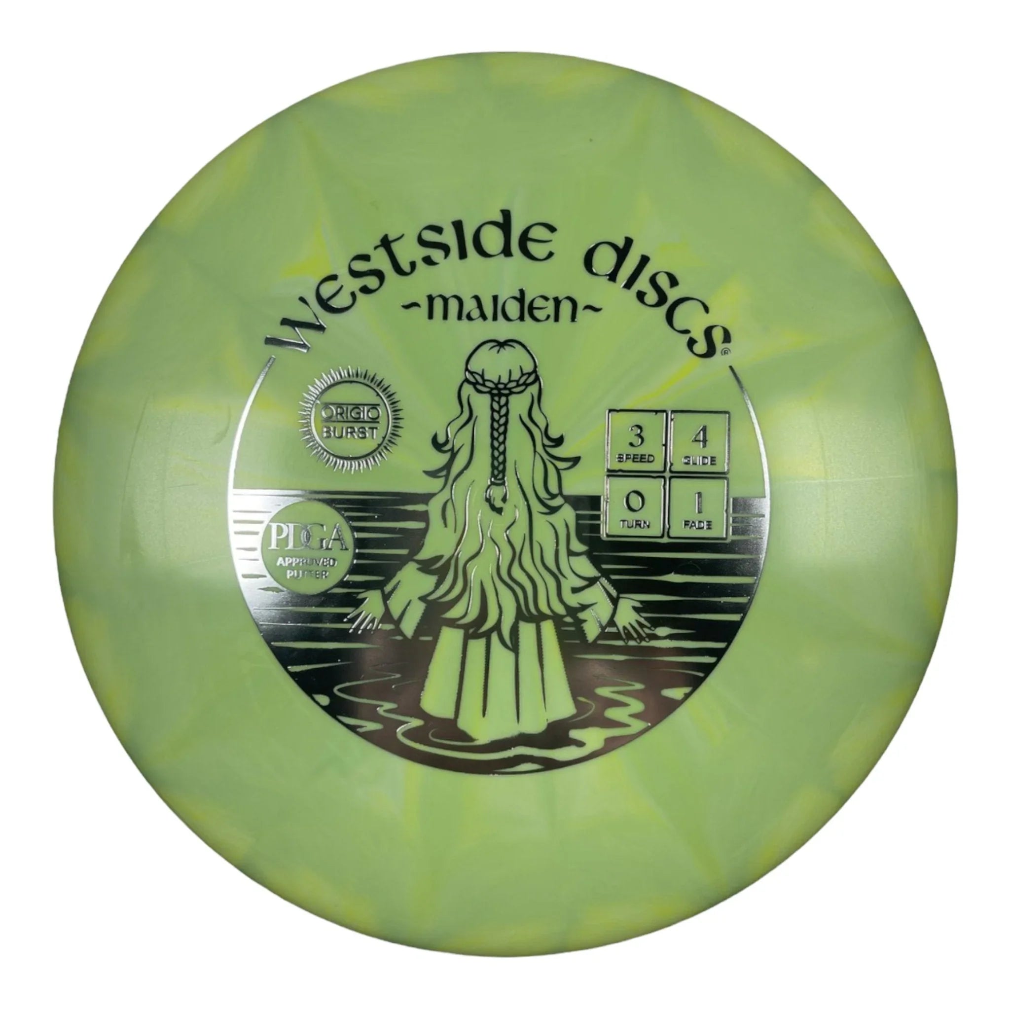 Westside Discs Maiden | Origio Burst | Green/Silver 176g Disc Golf