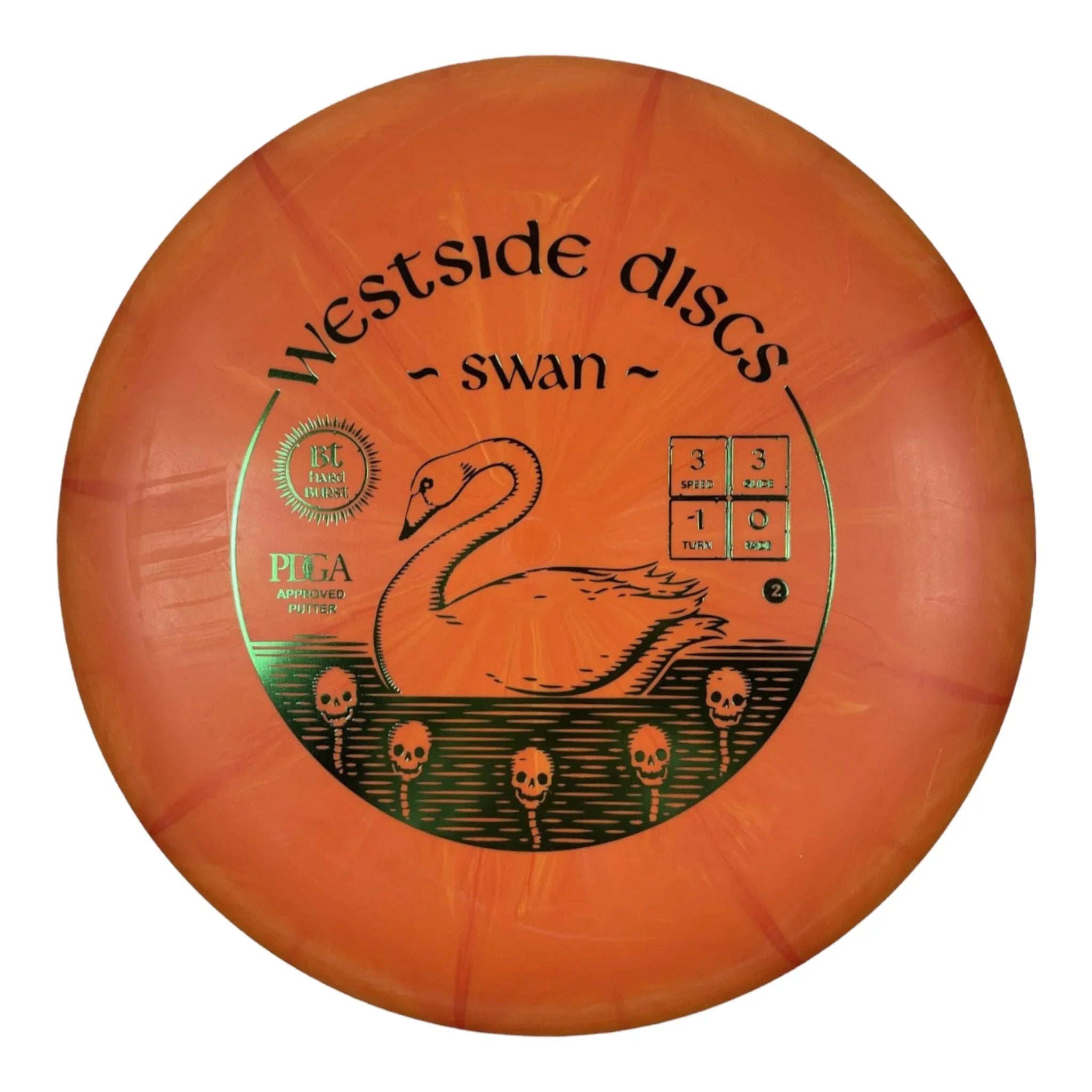 Westside Discs Swan 2 | BT Hard Burst | Orange/Green 173g Disc Golf