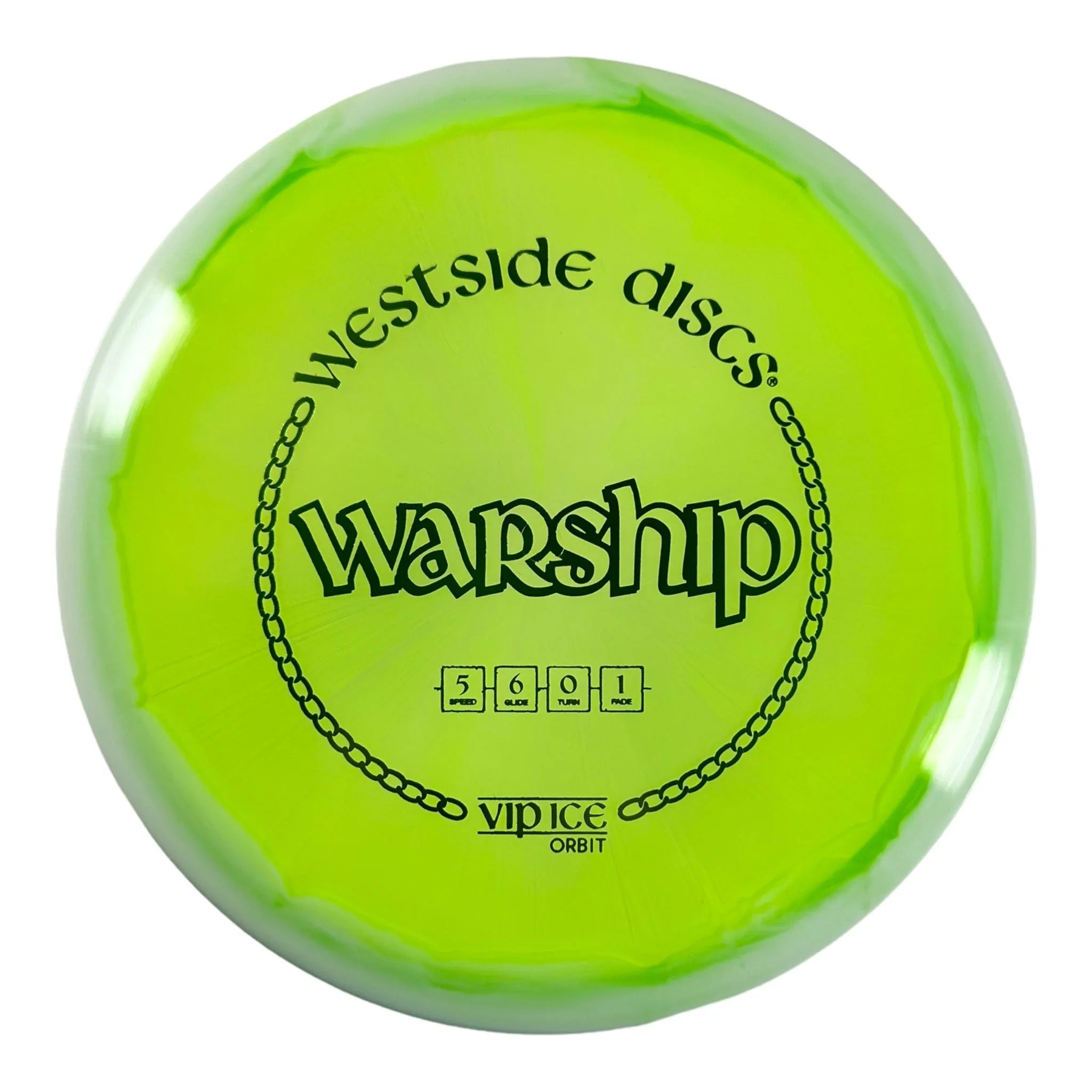Westside Discs Warship | VIP - Ice Orbit | Green/Green 178g Disc Golf