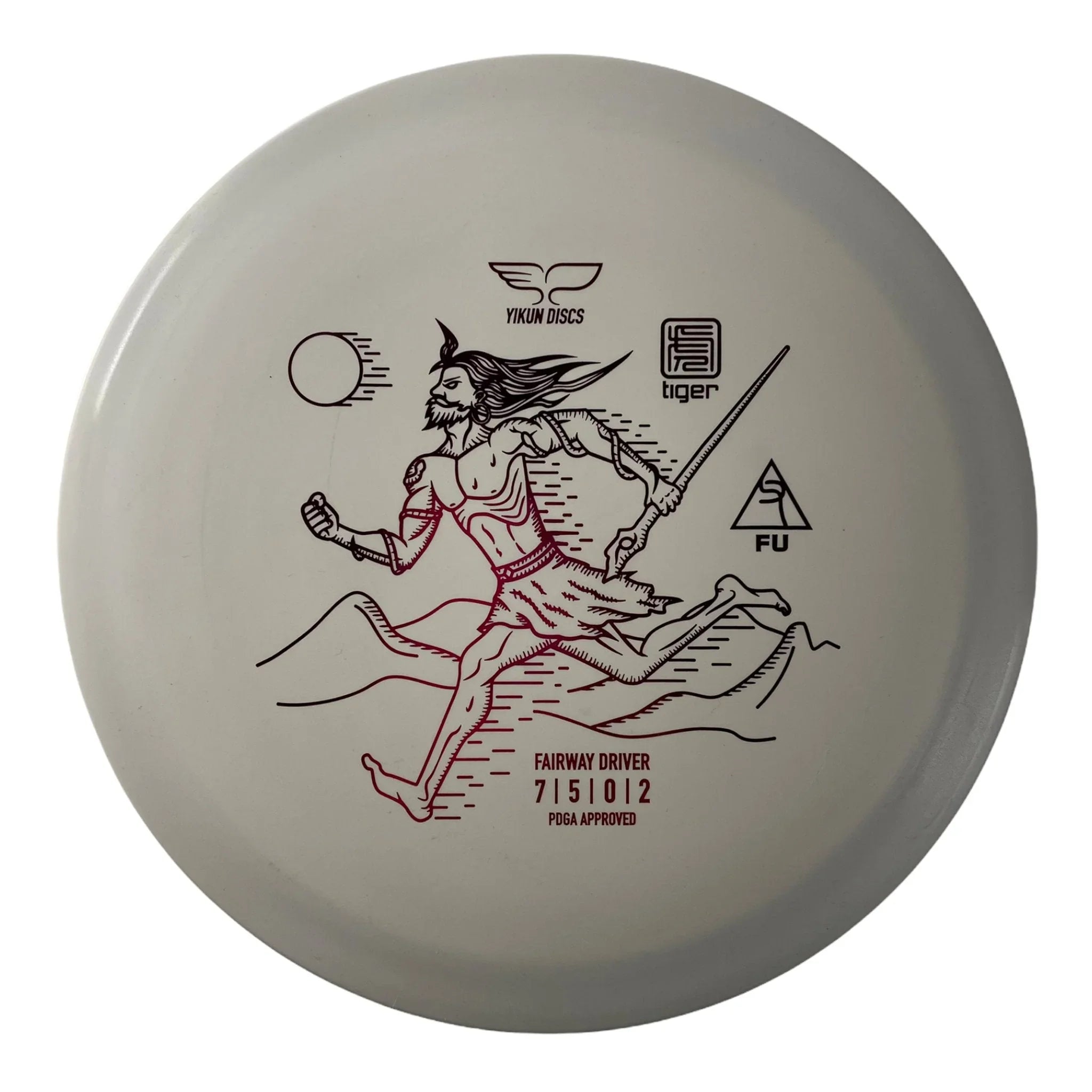 Yikun Discs Fu | Tiger | White/Pink 170 - 175g Disc Golf