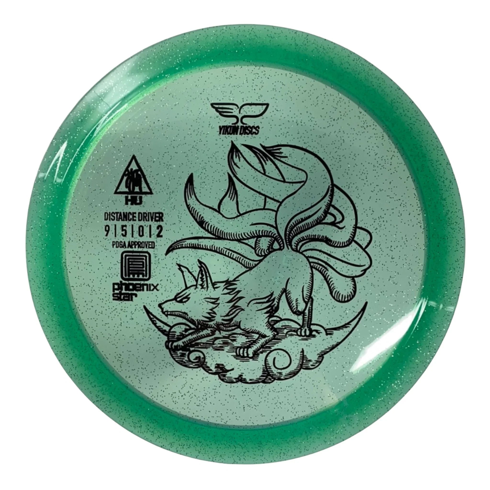Yikun Discs Hu | Phoenix Star | Green/Black 173g Disc Golf