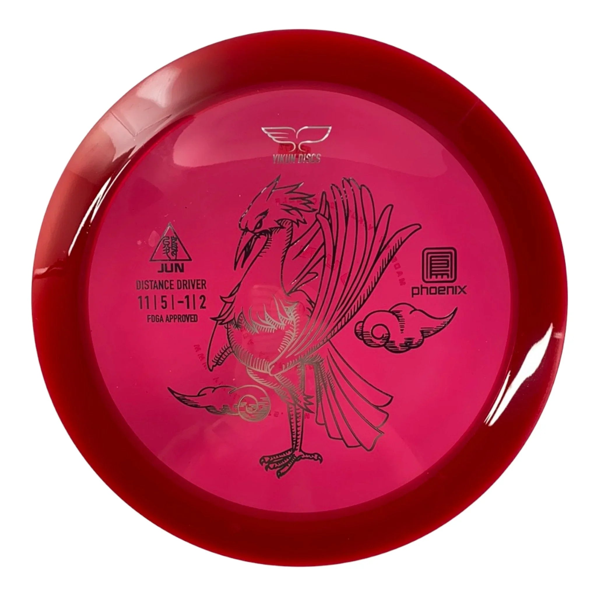 Yikun Discs Jun | Phoenix | Red/Silver 172g Disc Golf