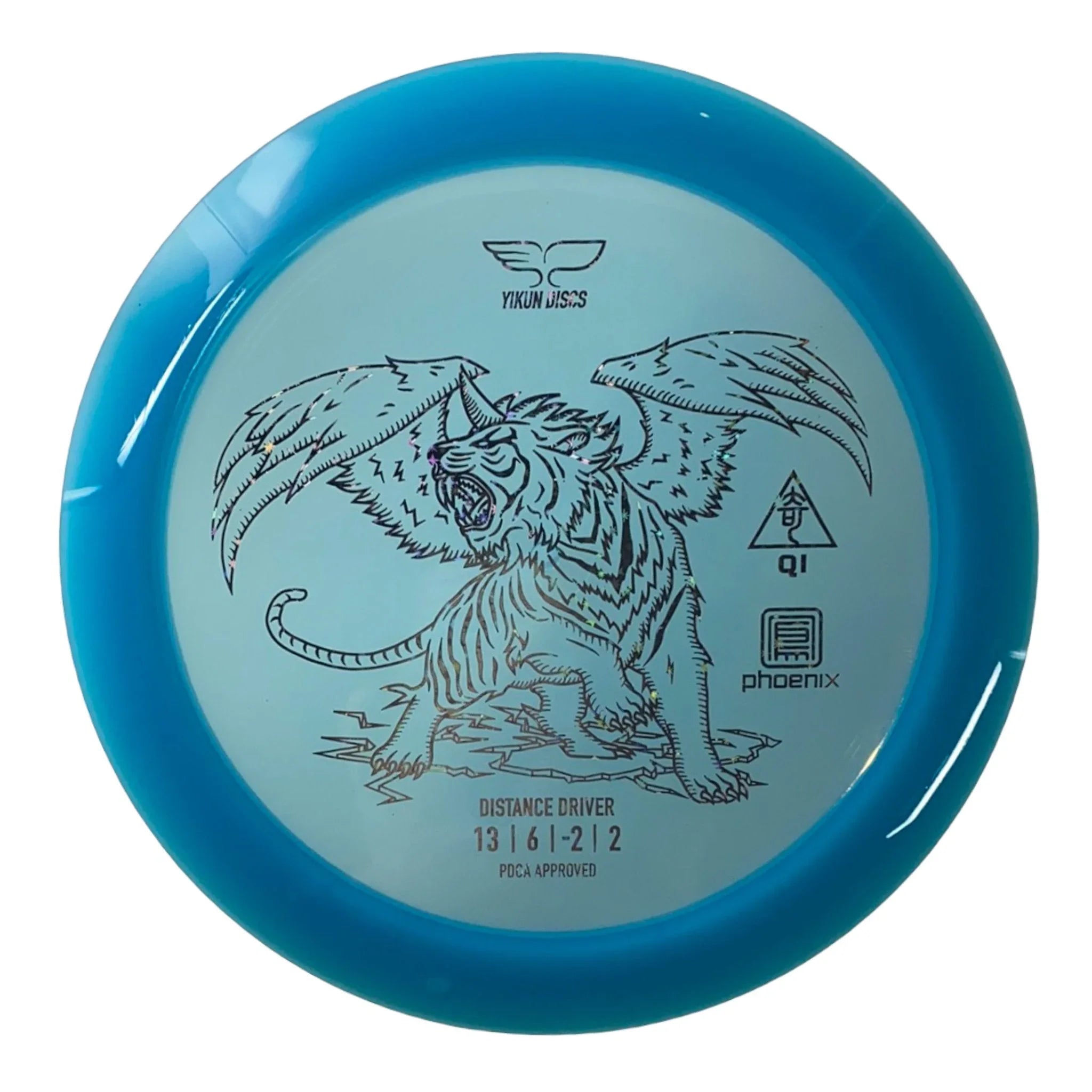 Yikun Discs Qi | Phoenix | Blue/Silver 171 - 173g Disc Golf