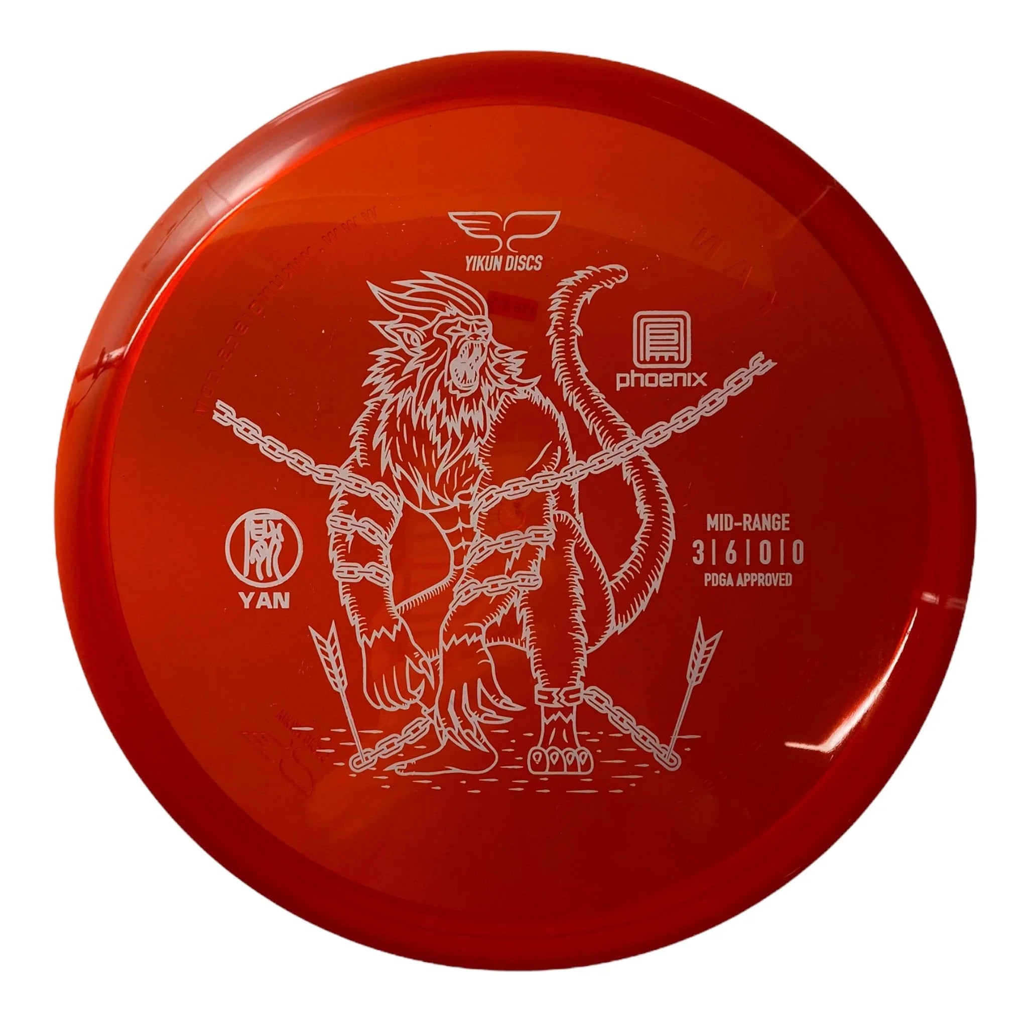 Yikun Discs Yan | Phoenix | Red/White 178 - 179g Disc Golf