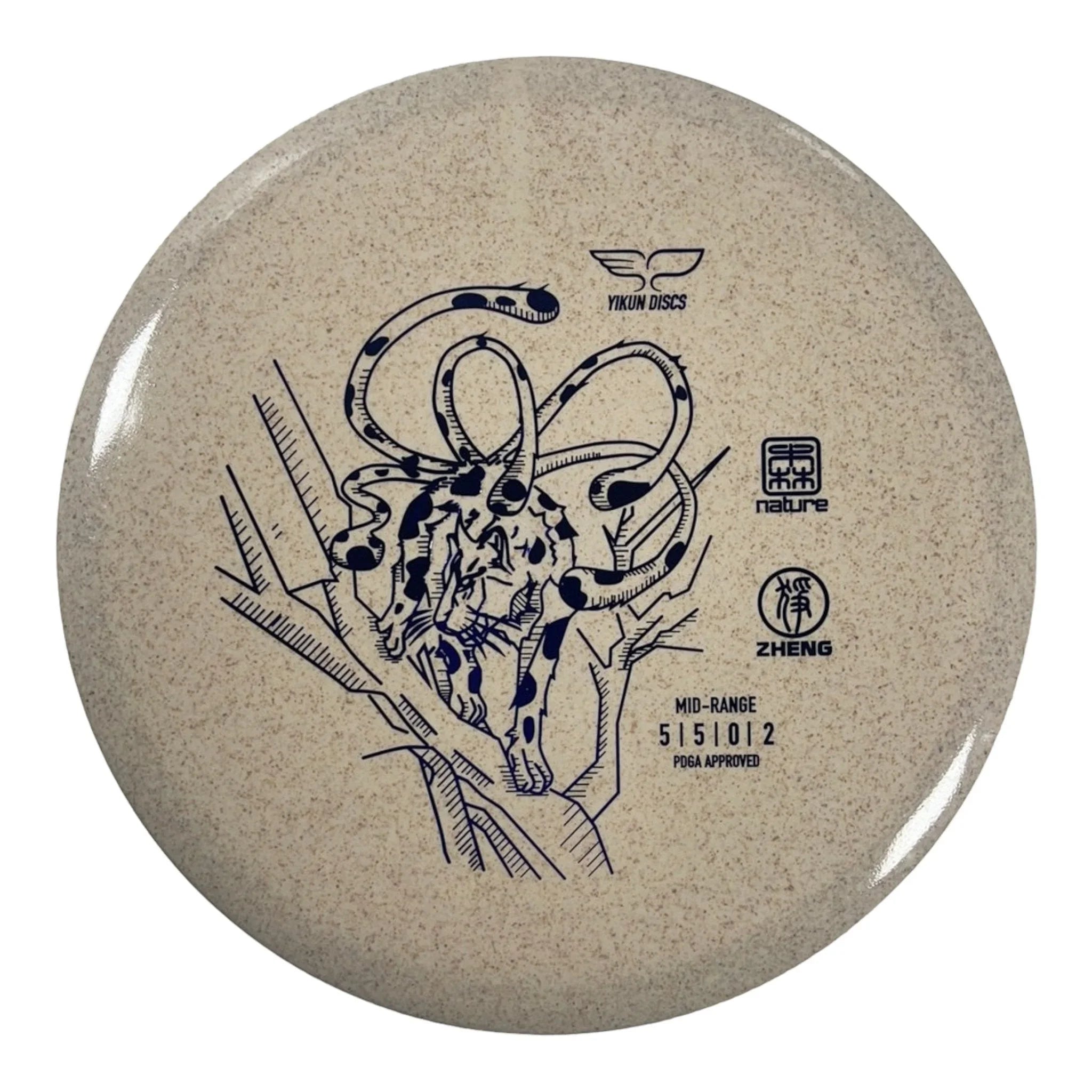 Yikun Discs Zheng | Nature | Tan/Blue 177g Disc Golf