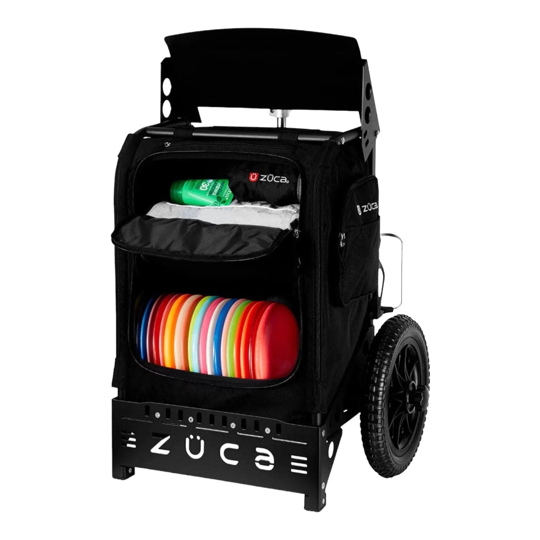 Zuca Backpack Cart Trekker LG | Black Frame with Black Bag Disc Golf