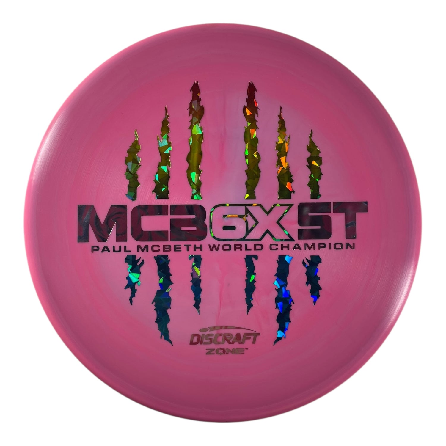 Discraft Zone | ESP | Pink/Rainbow 174g (Paul McBeth 6x Claw) Disc Golf