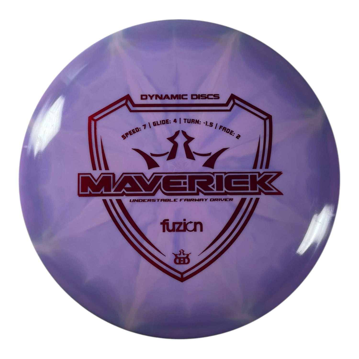 Dynamic Discs Maverick | Fuzion Burst | Purple/Red 173g Disc Golf