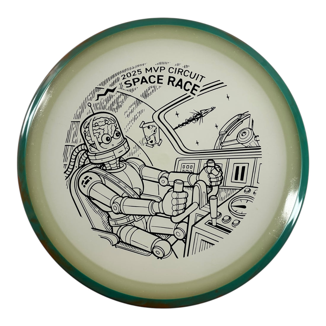 Axiom Discs Crave | Particle Eclipse | Blue Glow/Teal 172g (Space Race 2025) Disc Golf