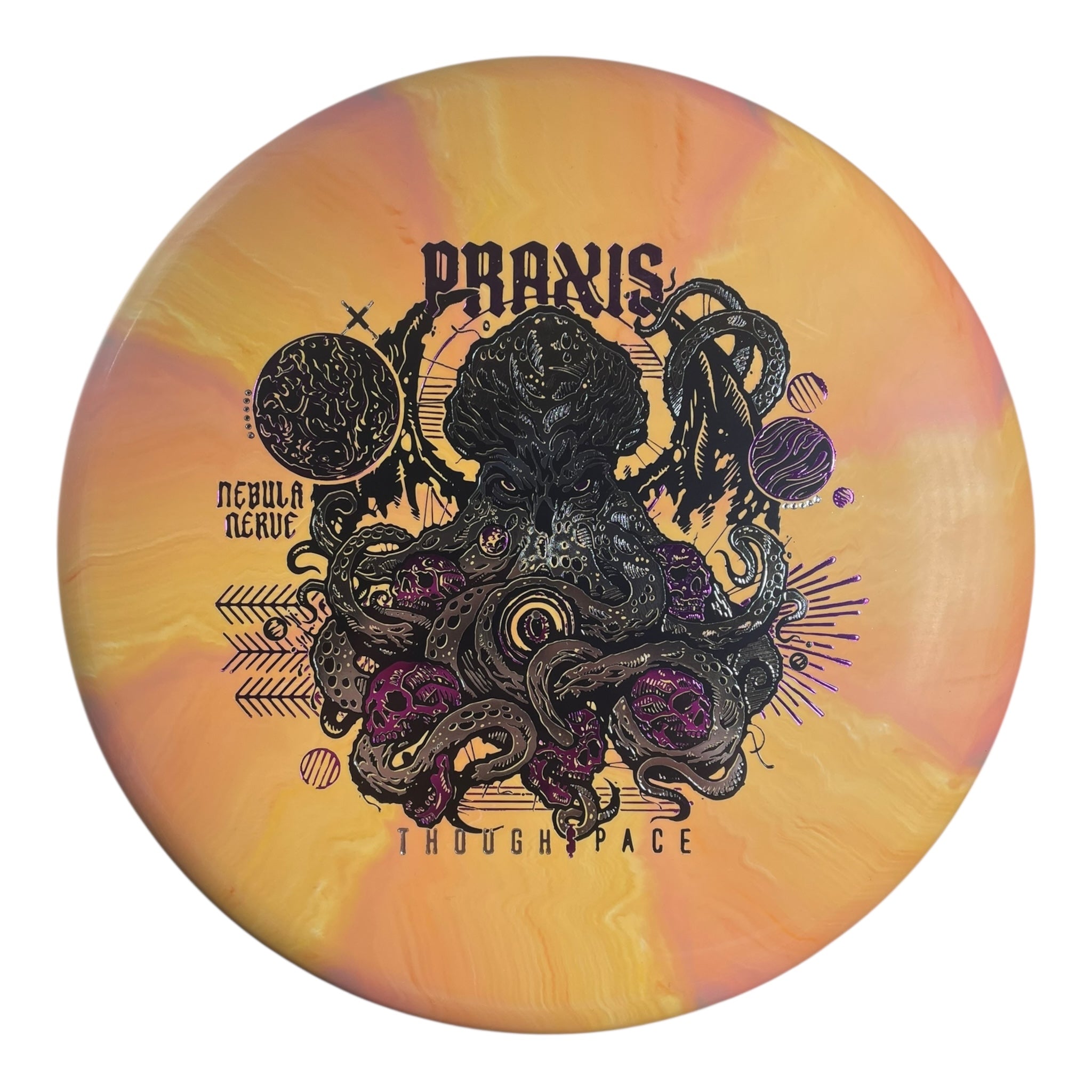 Thought Space Athletics Praxis | Nebula Nerve | Orange/Silver/Purple 171g Disc Golf