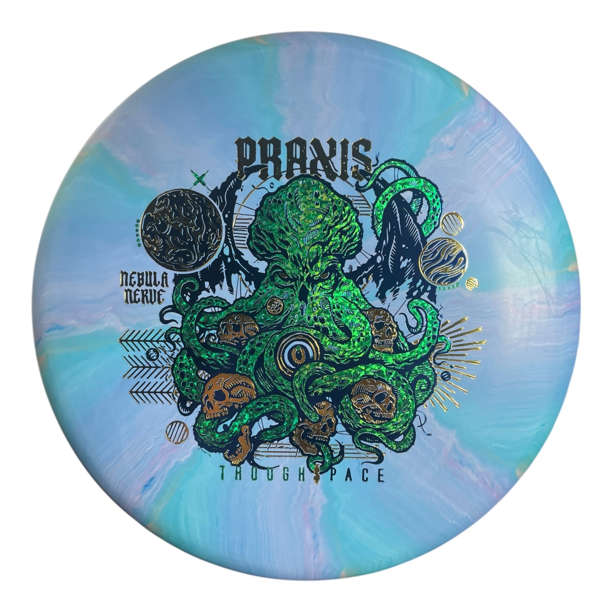 Thought Space Athletics Praxis | Nebula Nerve | Blue/Green/Gold 171g Disc Golf