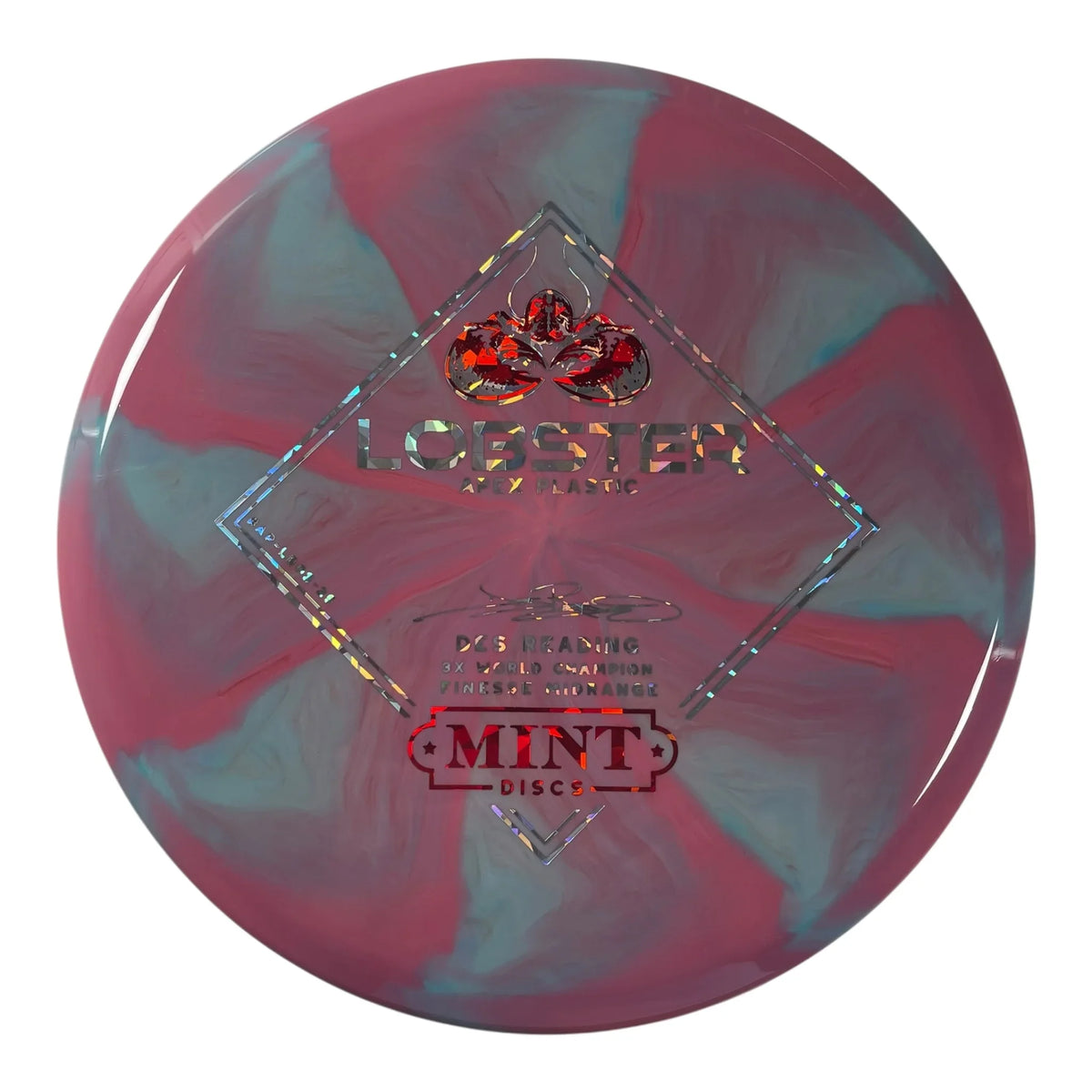 Mint Discs Lobster | Apex Swirl | Pink/Red/Silver 174g Disc Golf