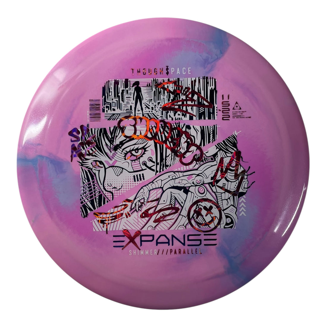 Thought Space Athletics Expanse | Shimmer Parallel | Pink/White/Lasers 169g Disc Golf