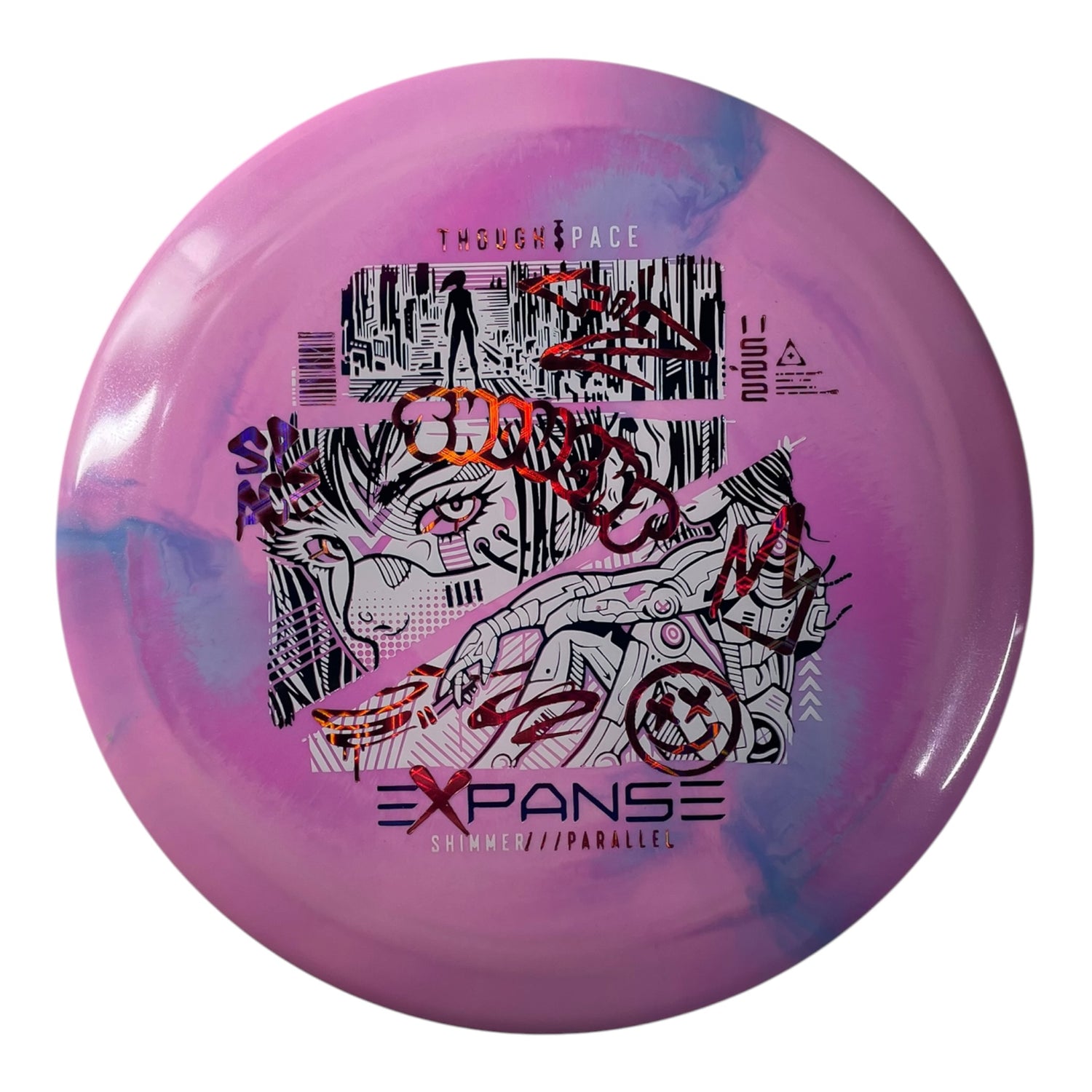 Thought Space Athletics Expanse | Shimmer Parallel | Pink/White/Lasers 169g Disc Golf