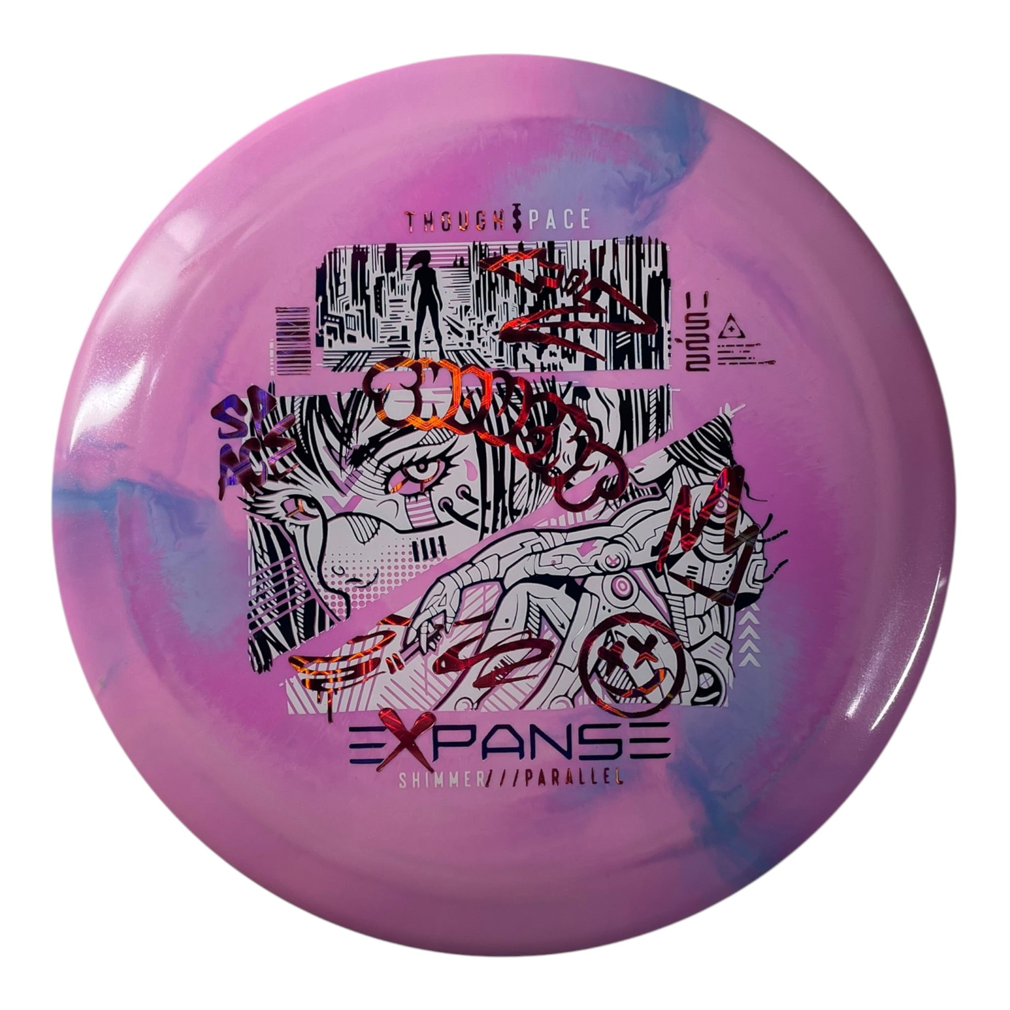 Thought Space Athletics Expanse | Shimmer Parallel | Pink/White/Lasers 169g Disc Golf
