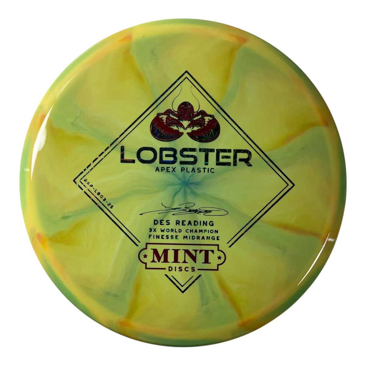 Mint Discs Lobster | Apex Swirl | Yellow/Red/Black Holo 174g Disc Golf